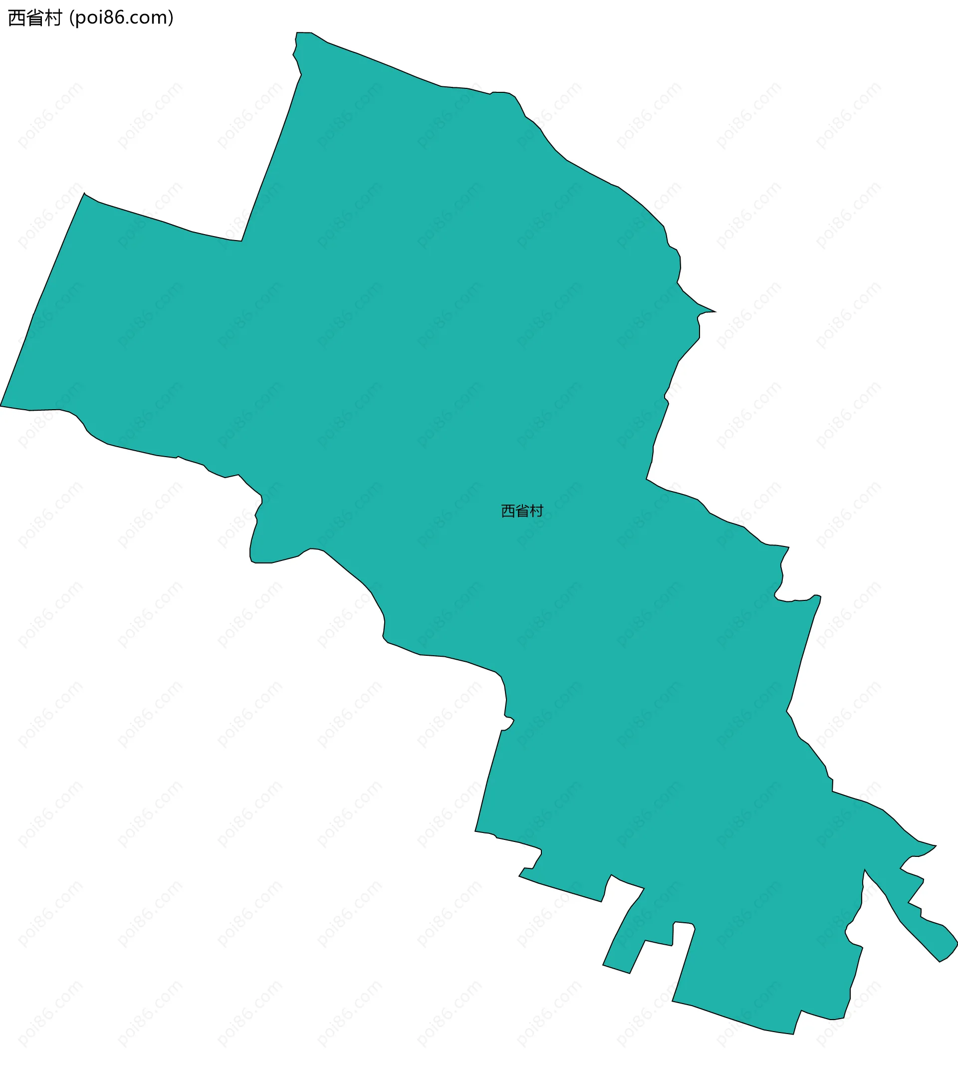 西省村边界地图
