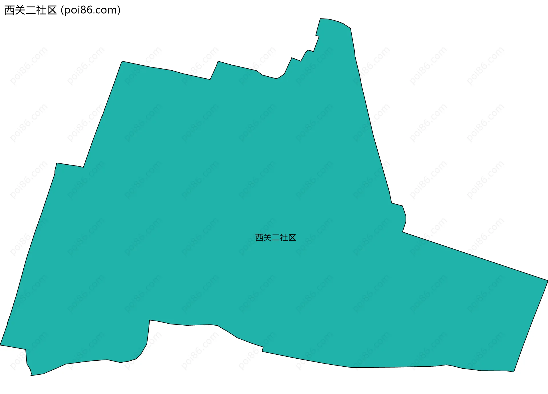 西关二社区边界地图