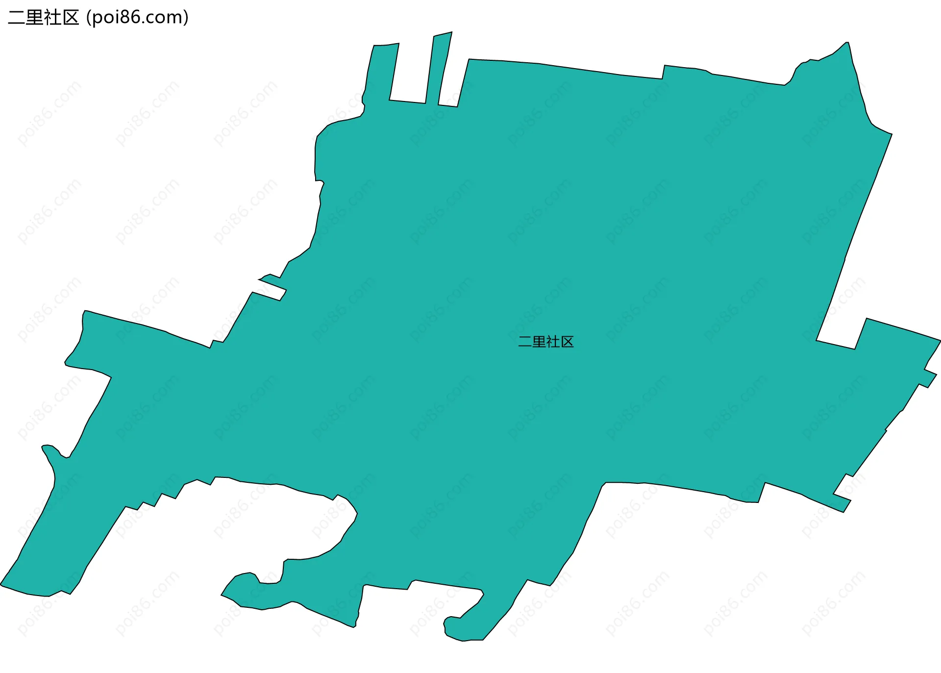 二里社区边界地图