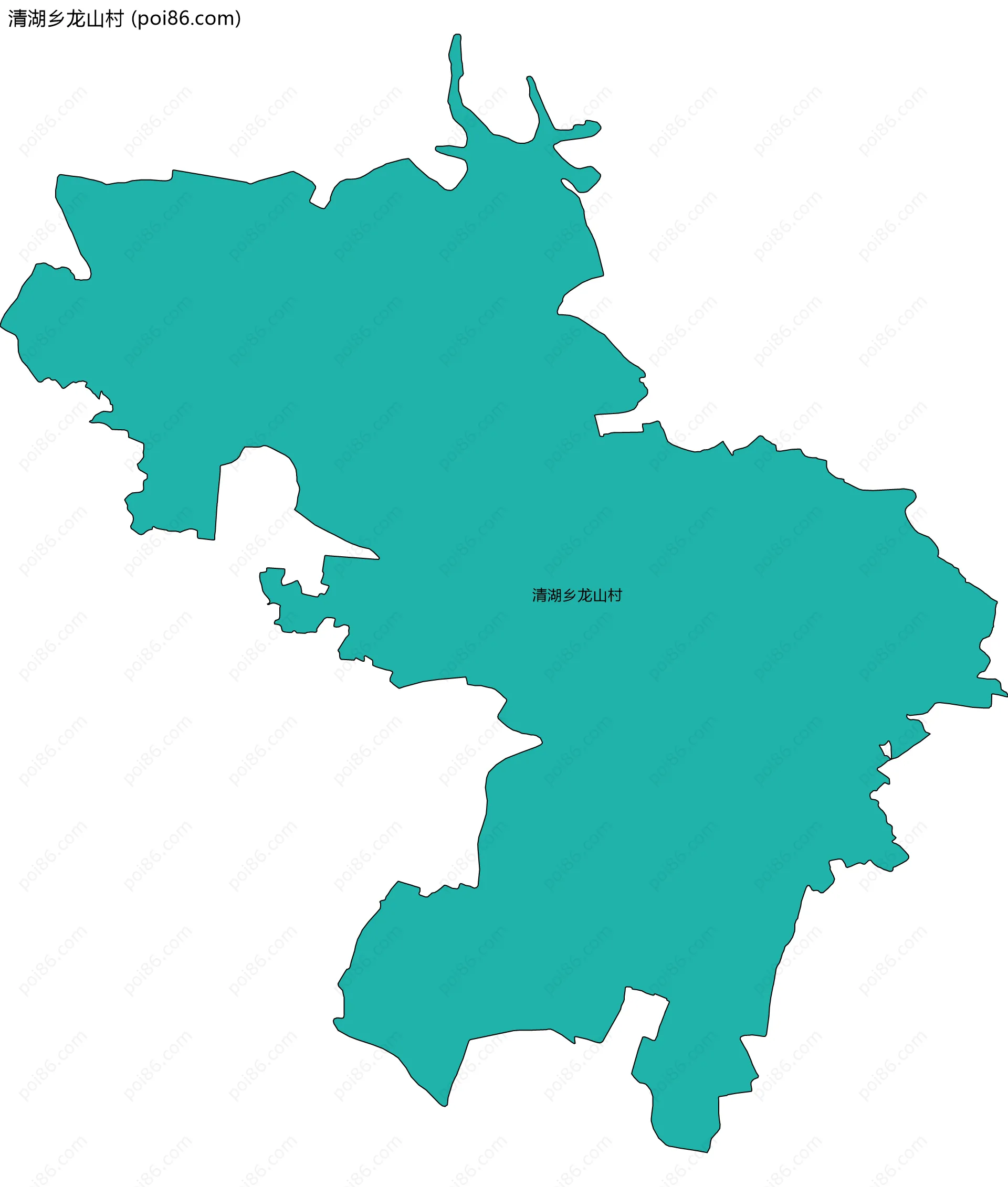 清湖乡龙山村边界地图