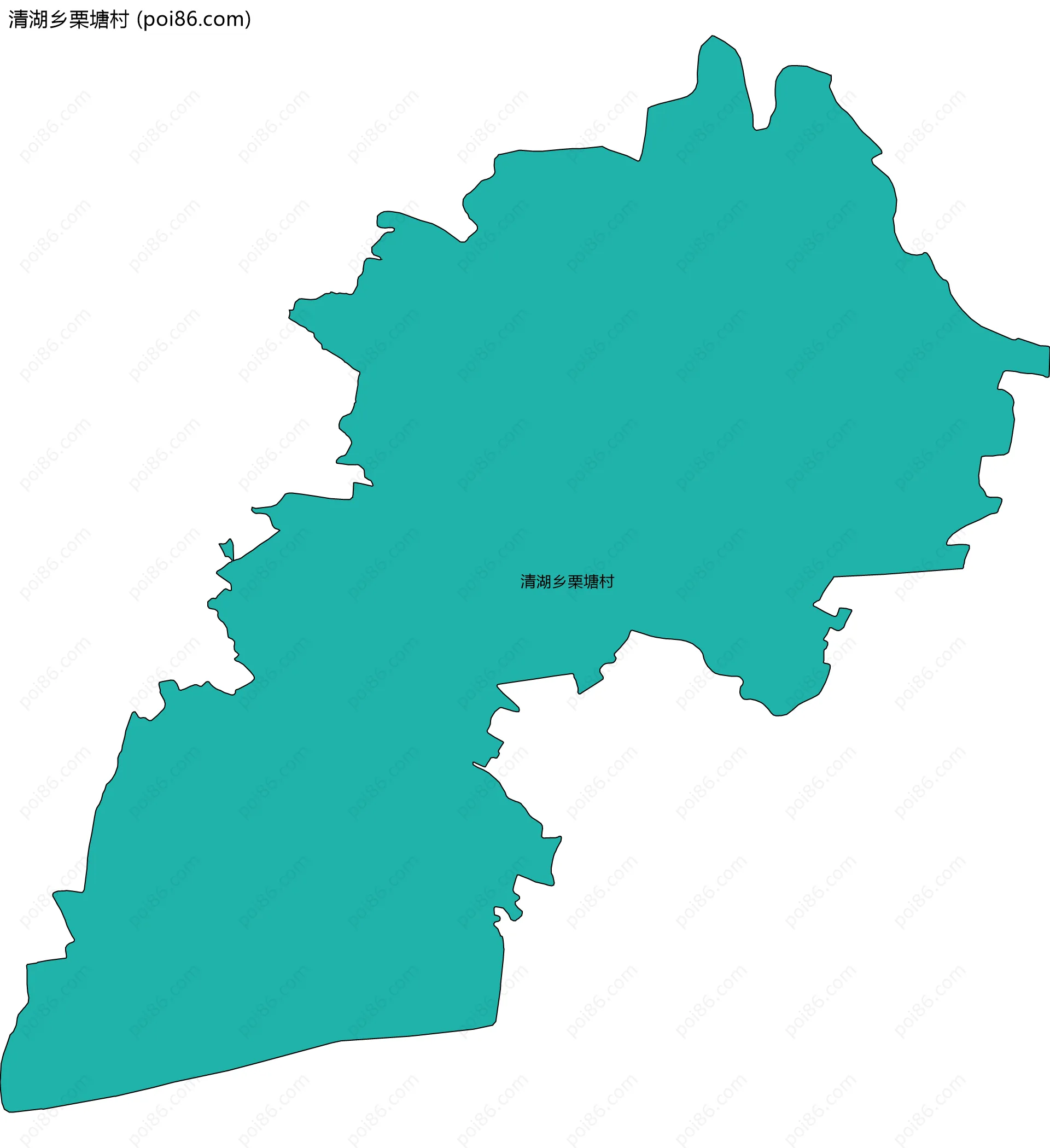 清湖乡栗塘村边界地图