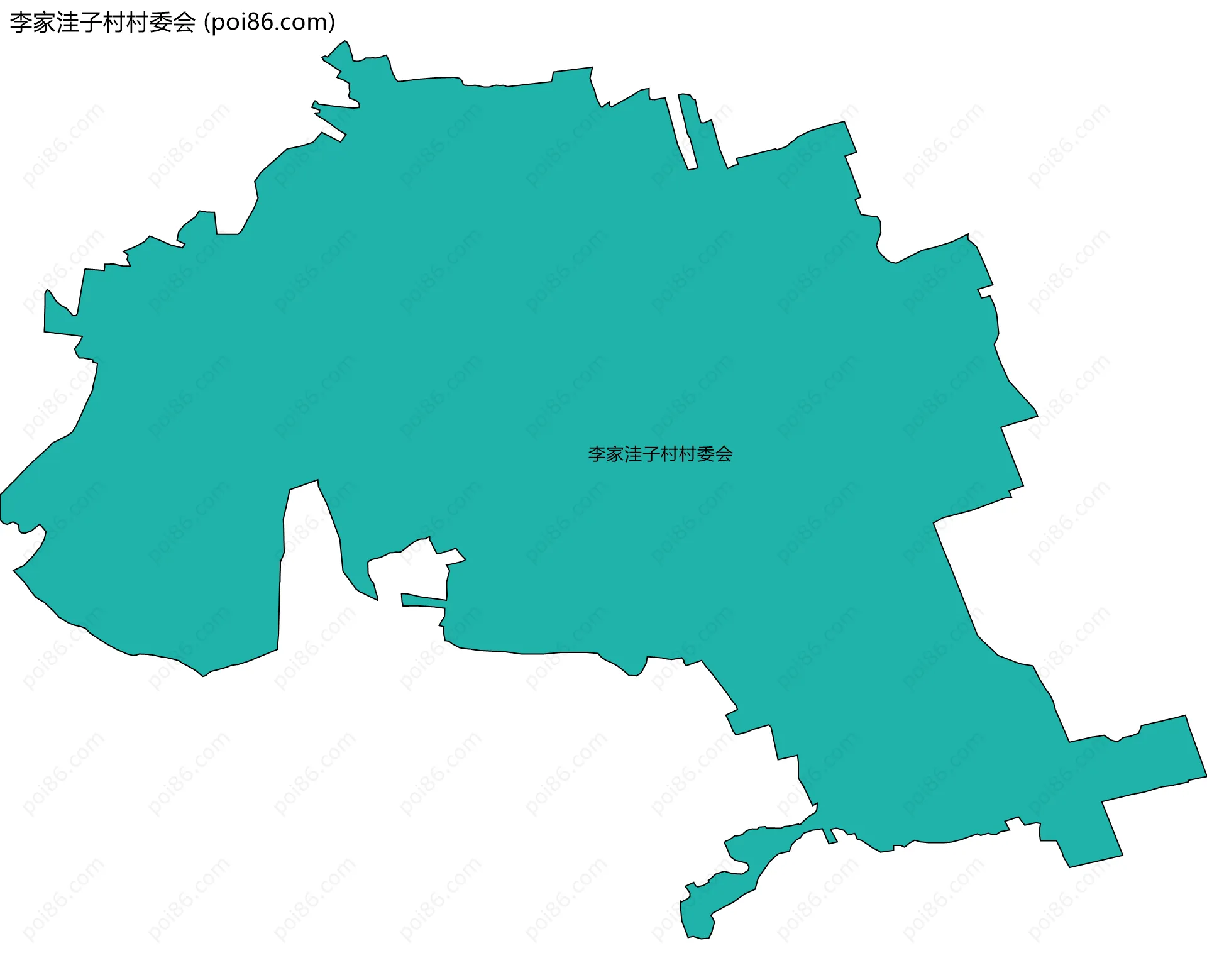 李家洼子村村委会边界地图