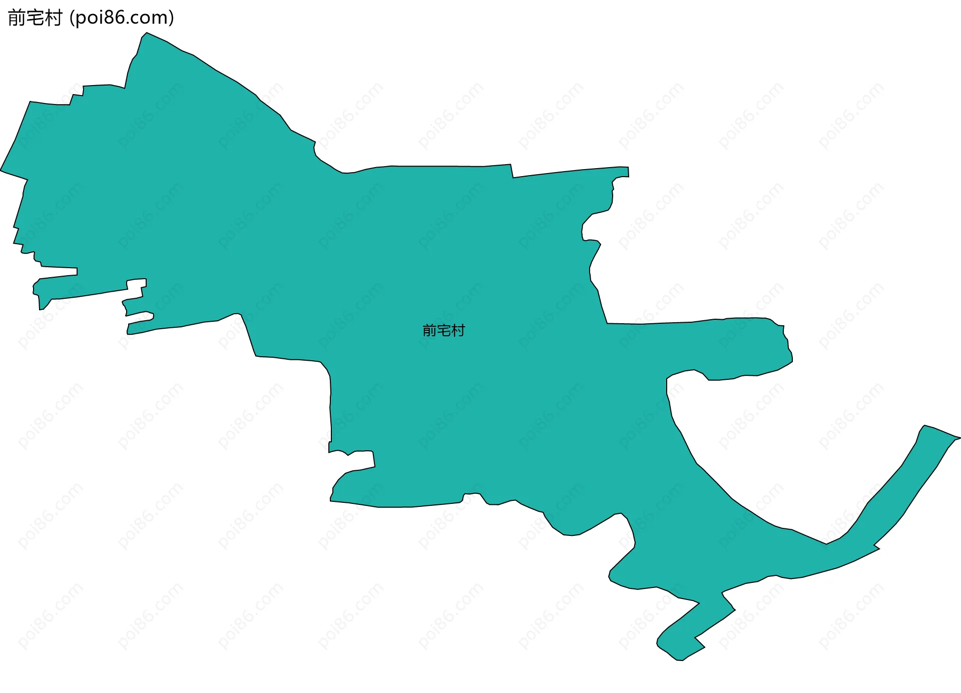 前宅村边界地图