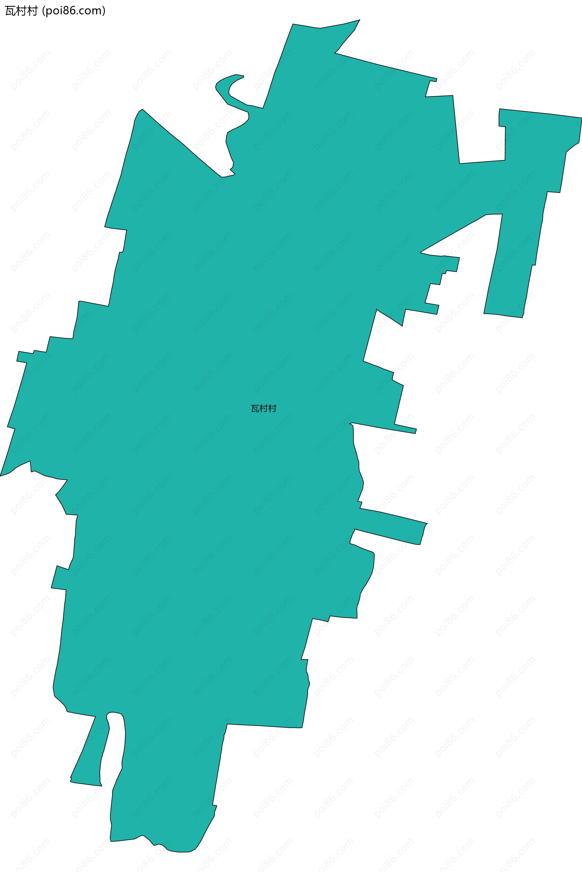 瓦村村边界地图