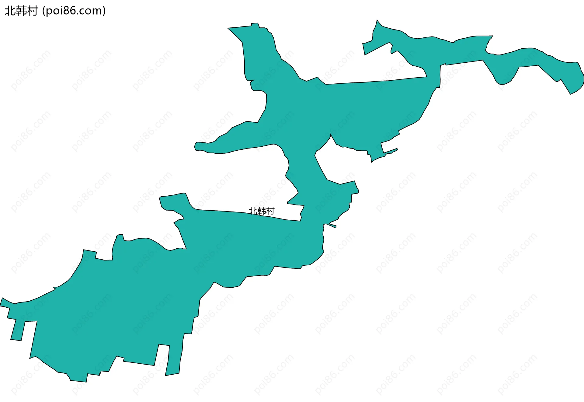 北韩村边界地图