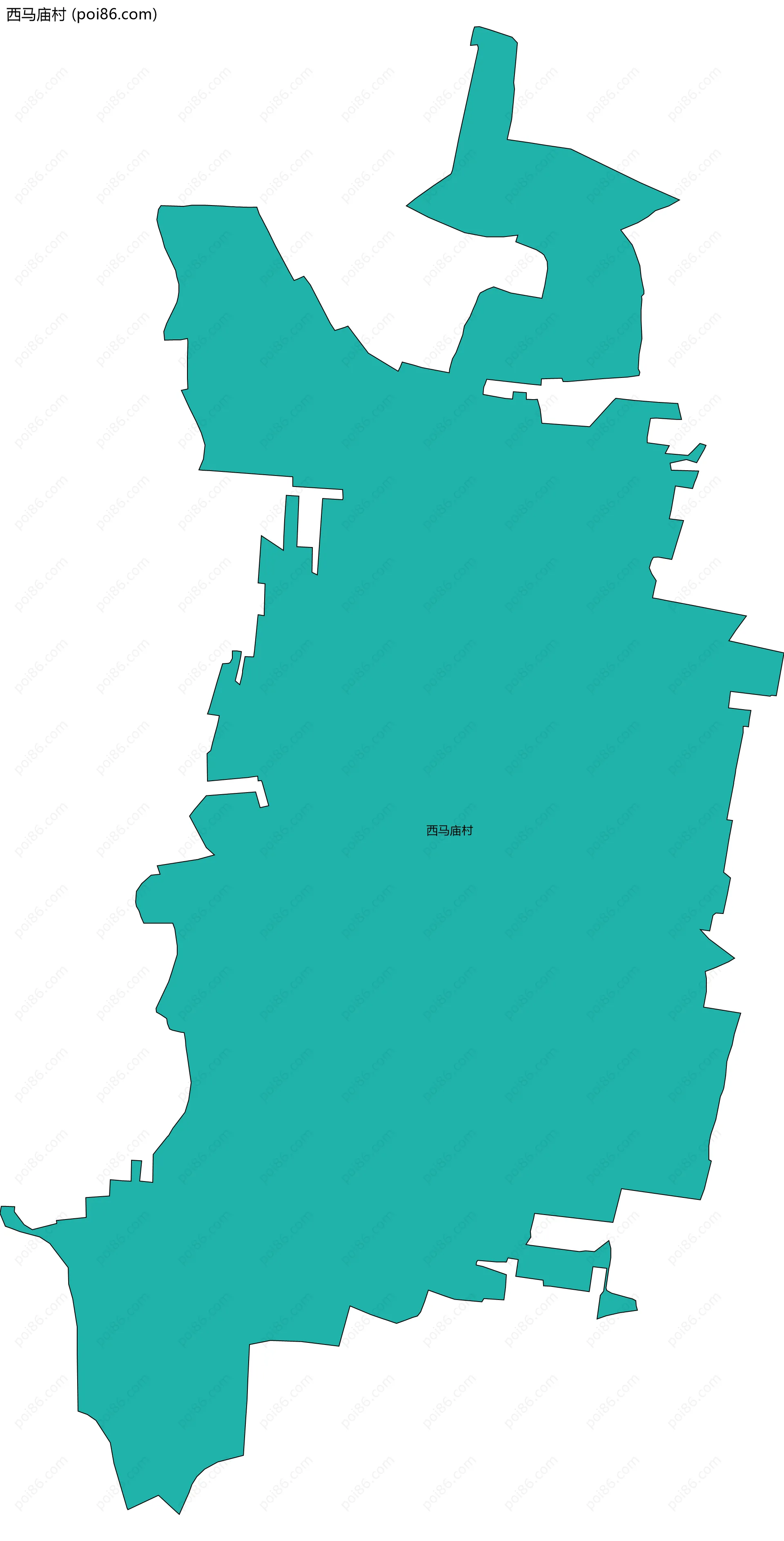 西马庙村边界地图