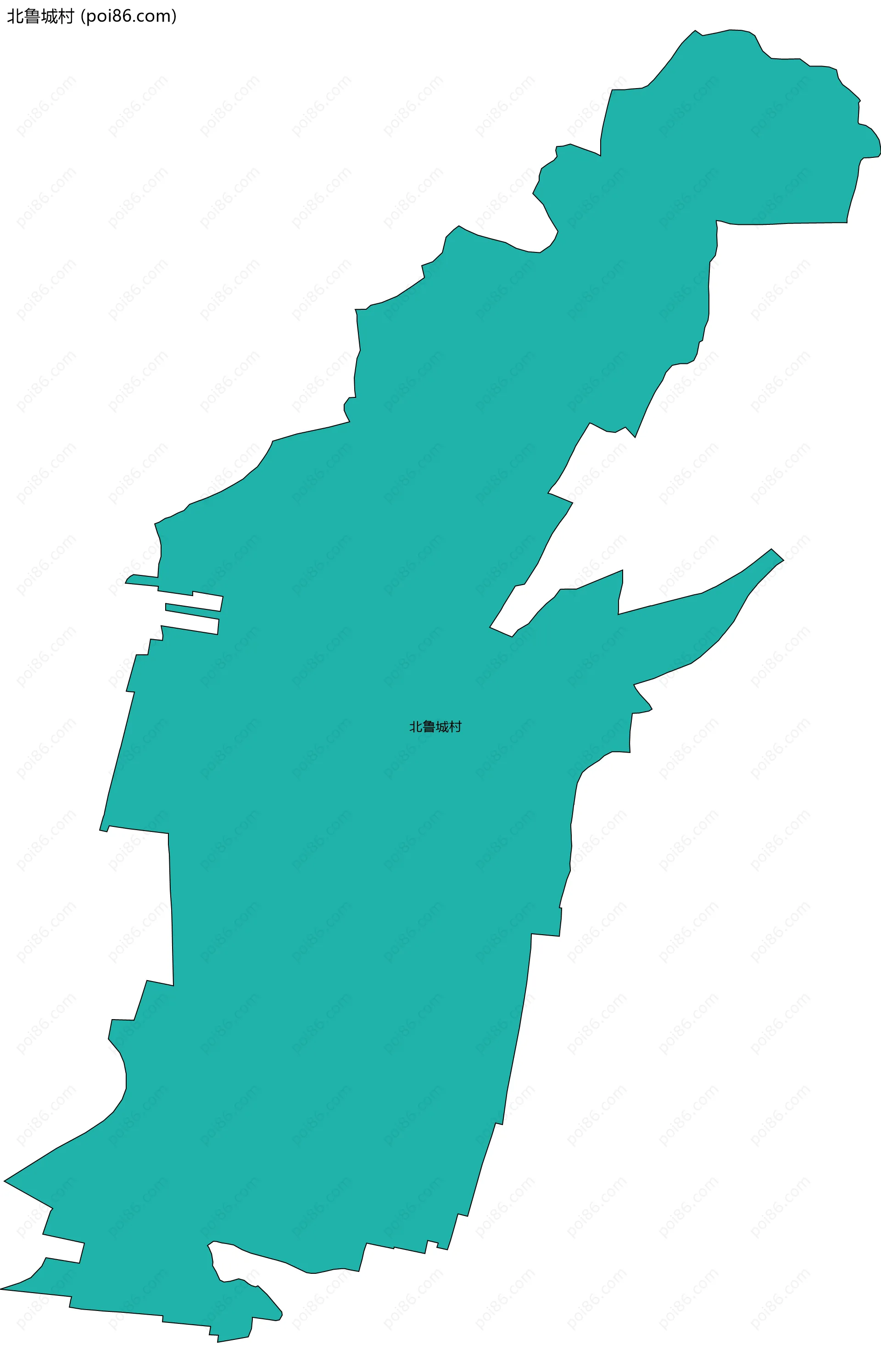 北鲁城村边界地图