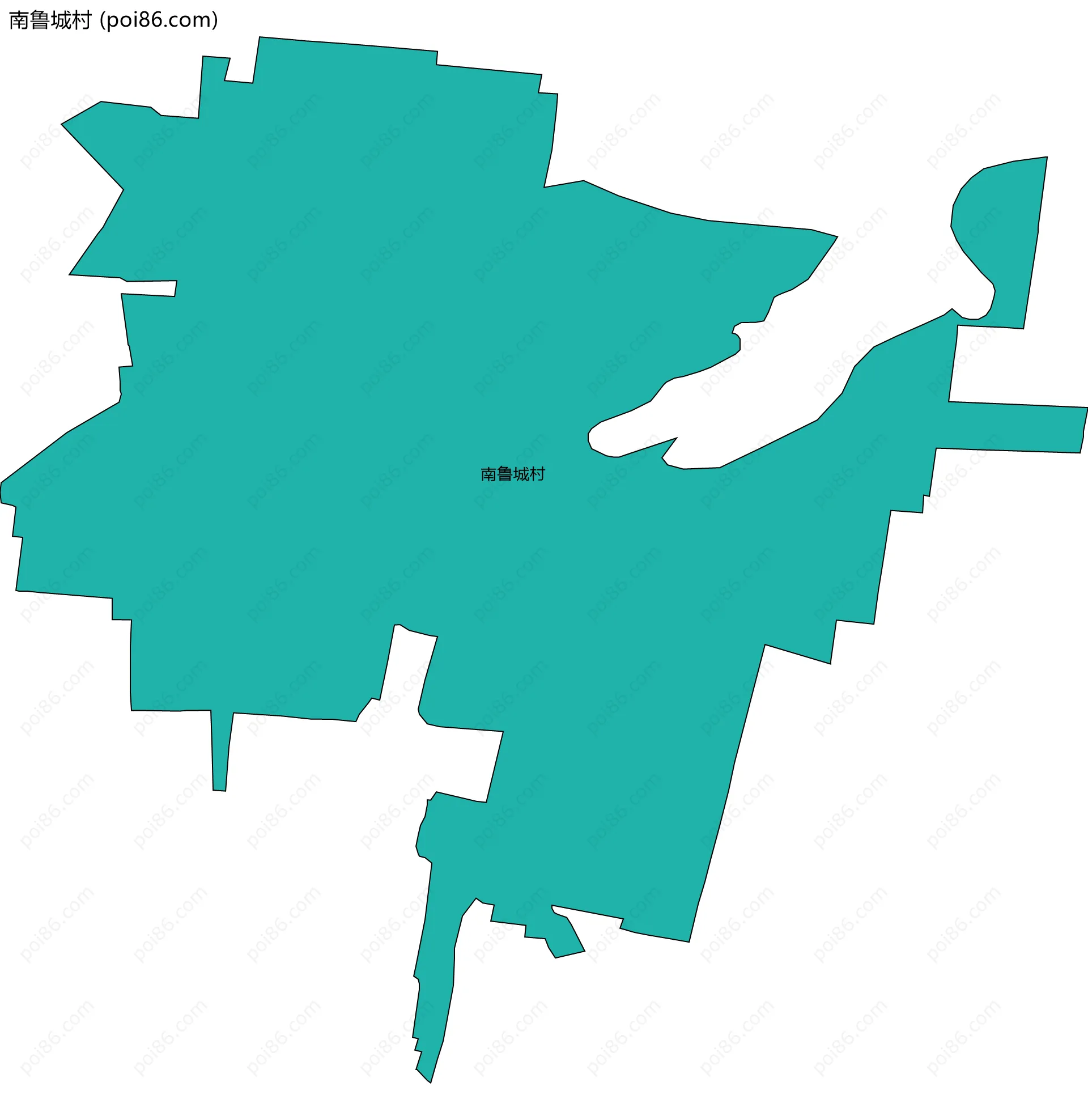 南鲁城村边界地图