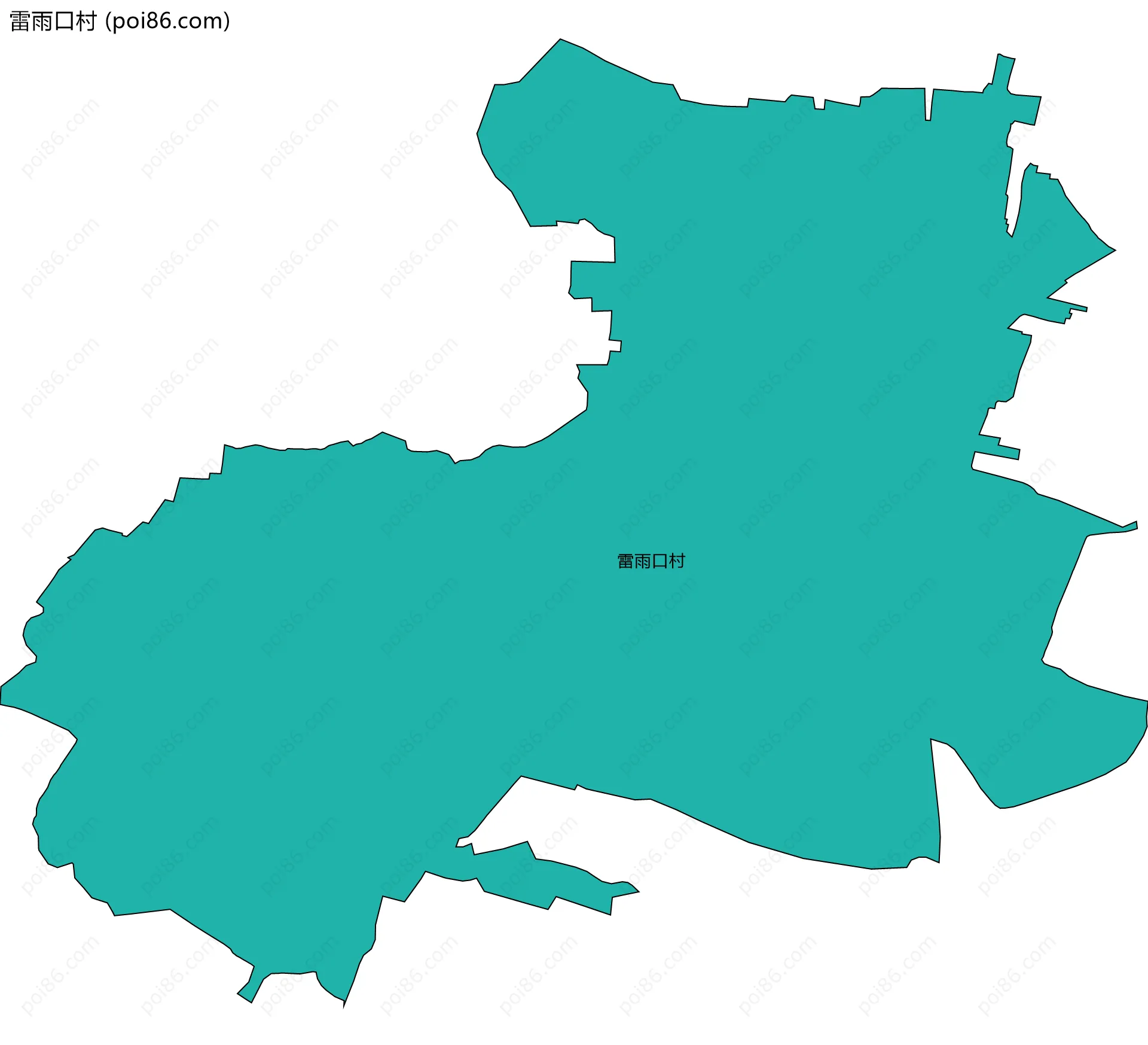 雷雨口村边界地图