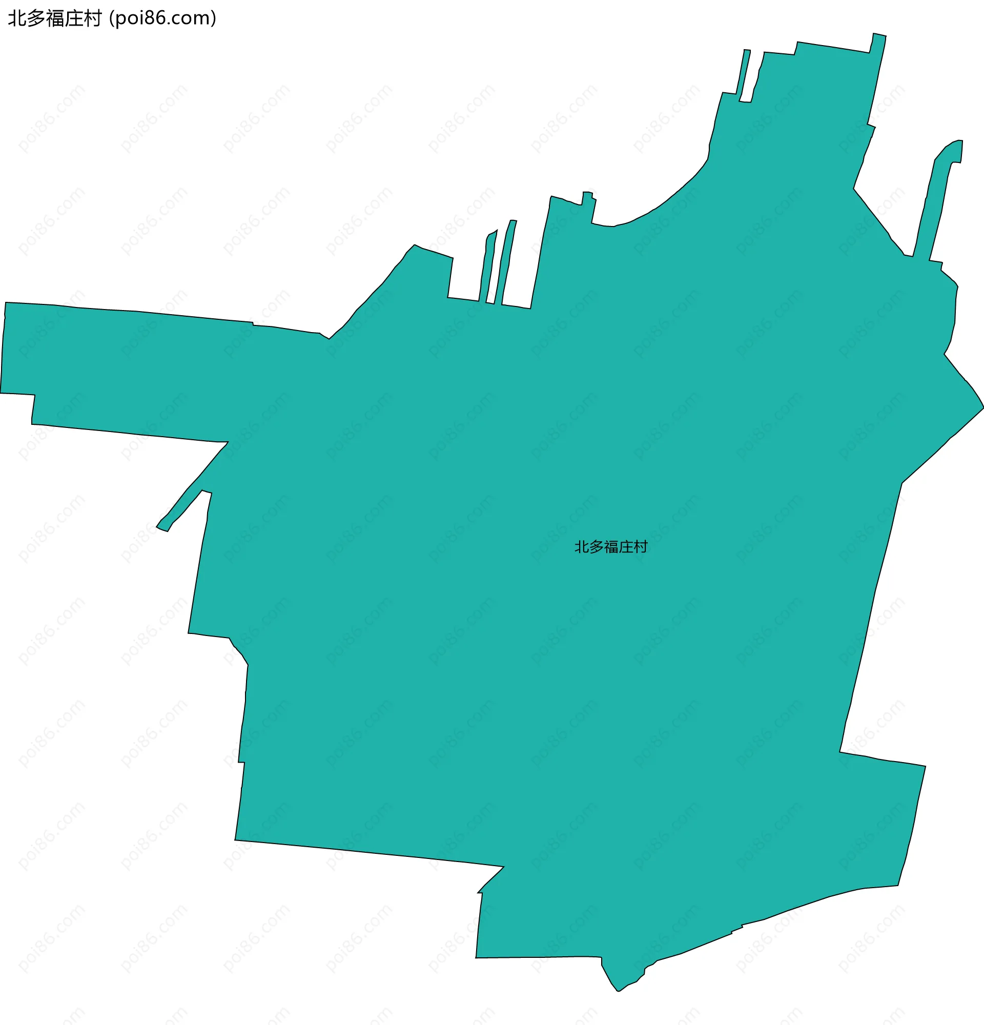 北多福庄村边界地图