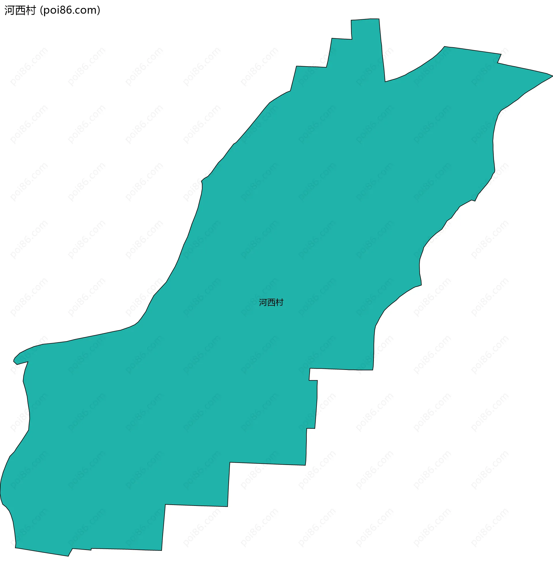 河西村边界地图