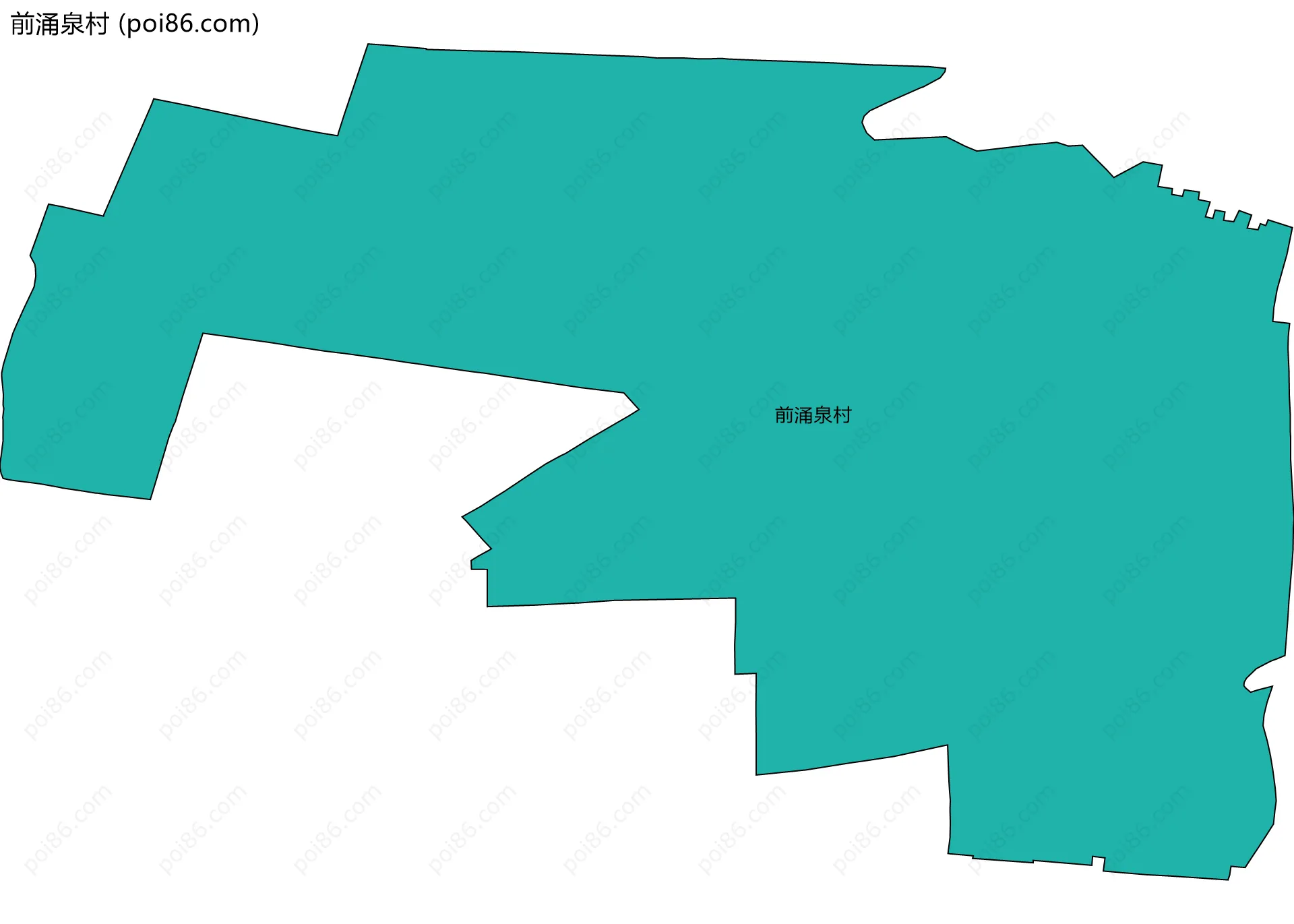 前涌泉村边界地图