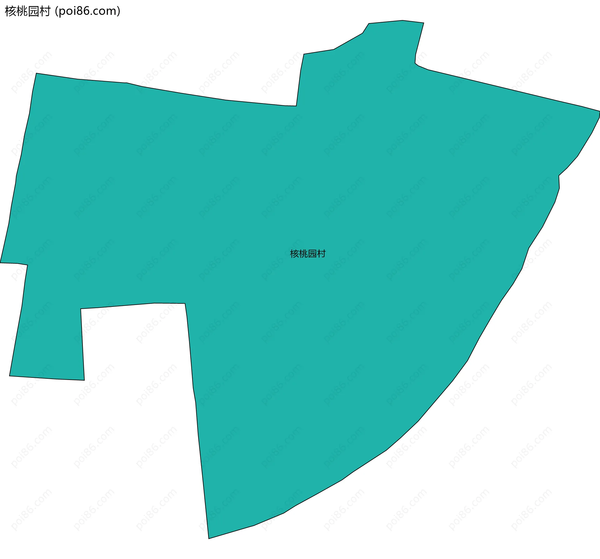 核桃园村边界地图