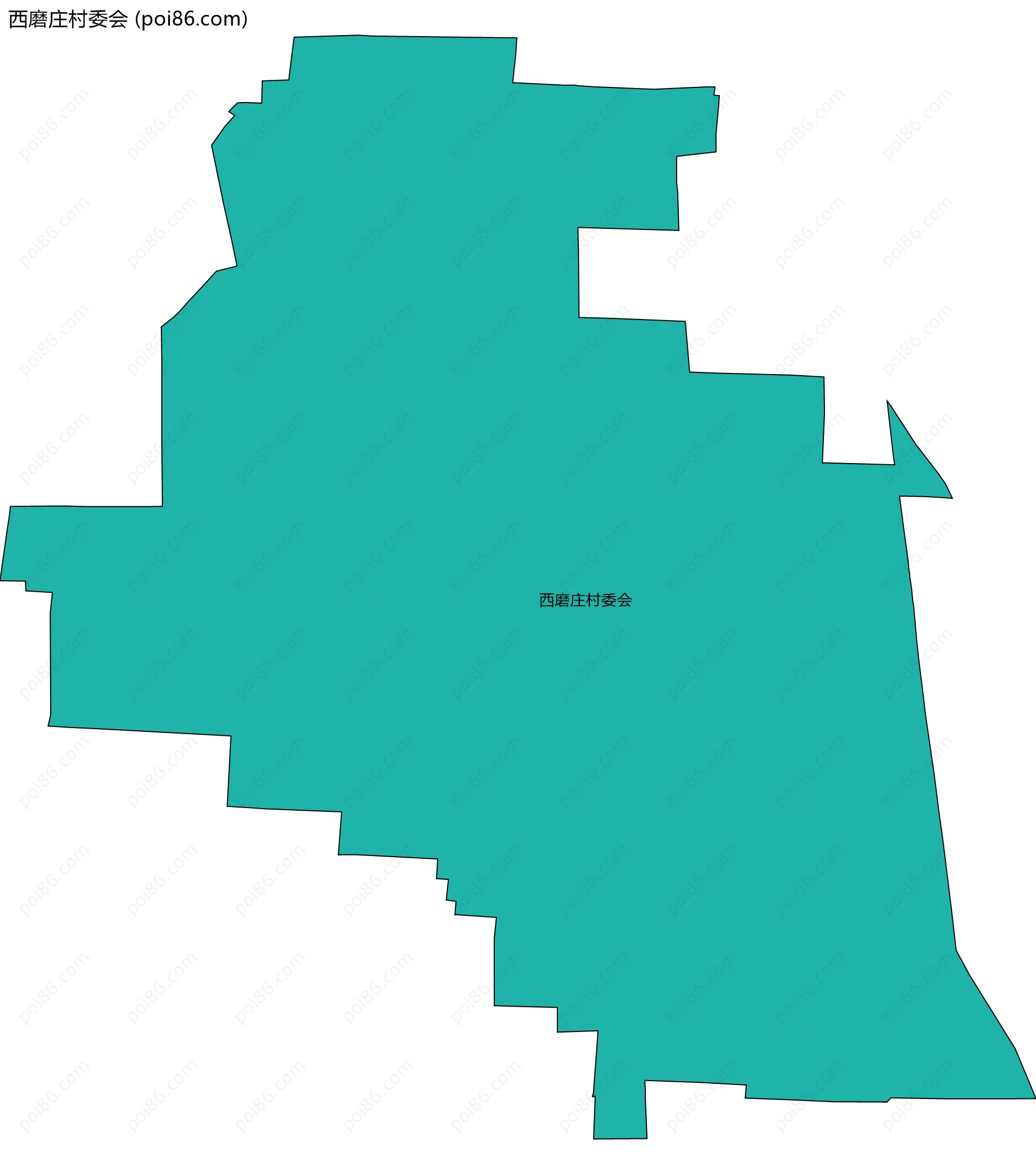 西磨庄村委会边界地图