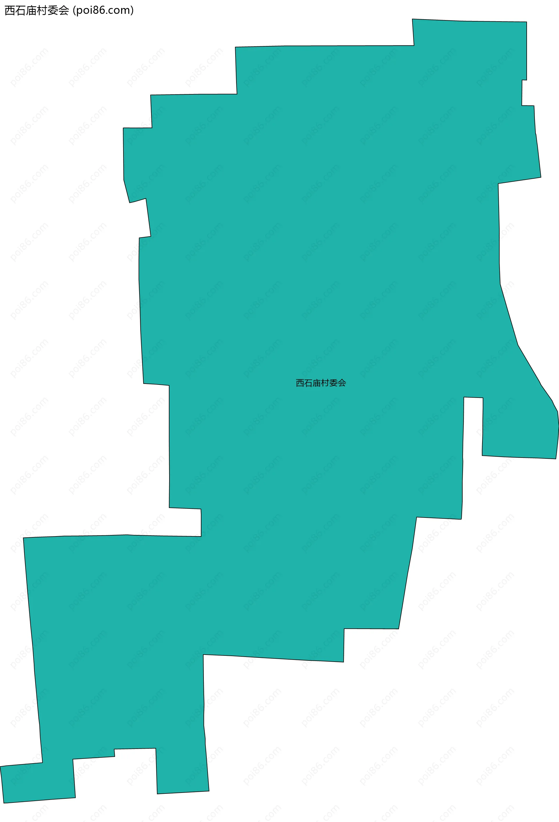 西石庙村委会边界地图