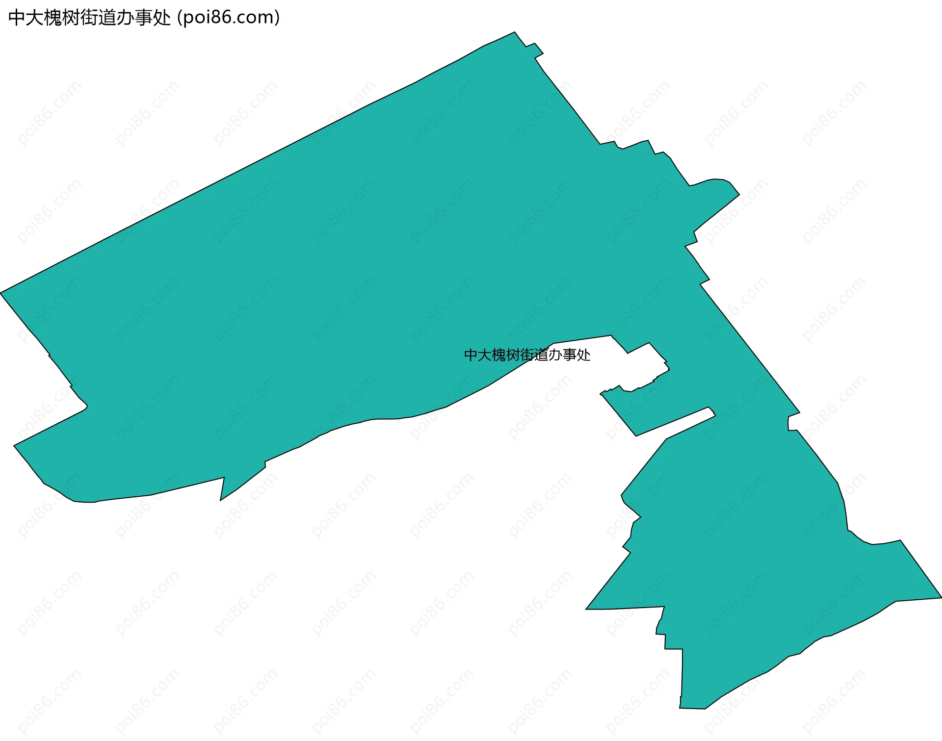 中大槐树街道办事处边界地图