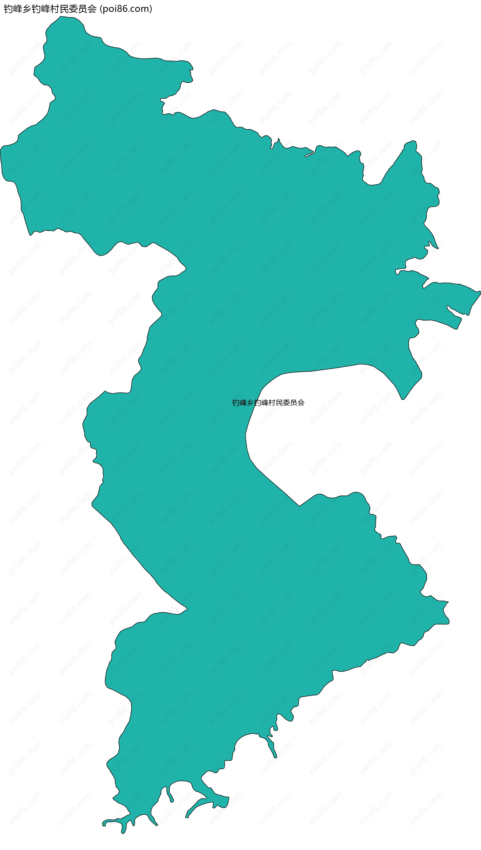 钓峰乡钓峰村民委员会边界地图