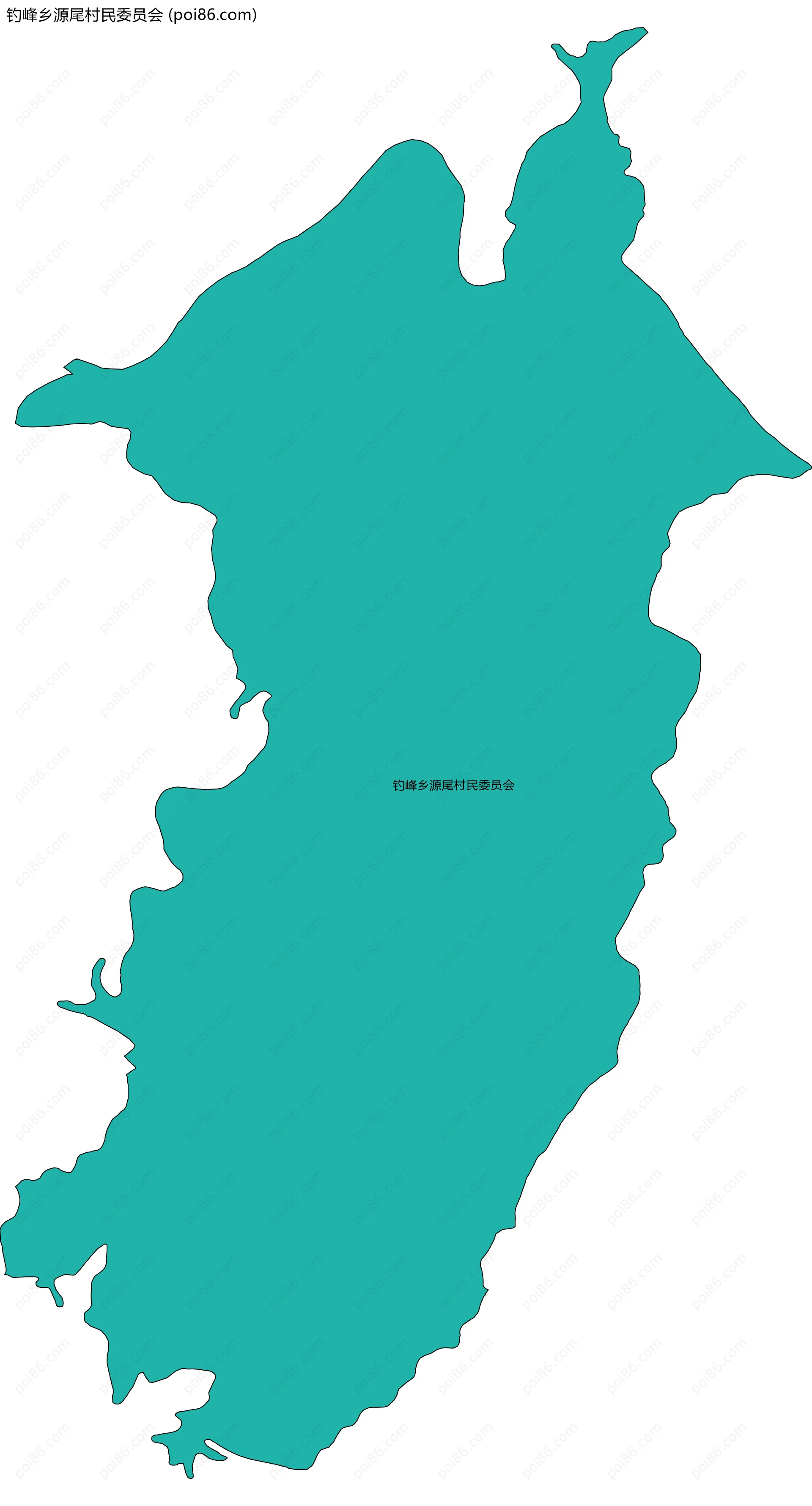 钓峰乡源尾村民委员会边界地图