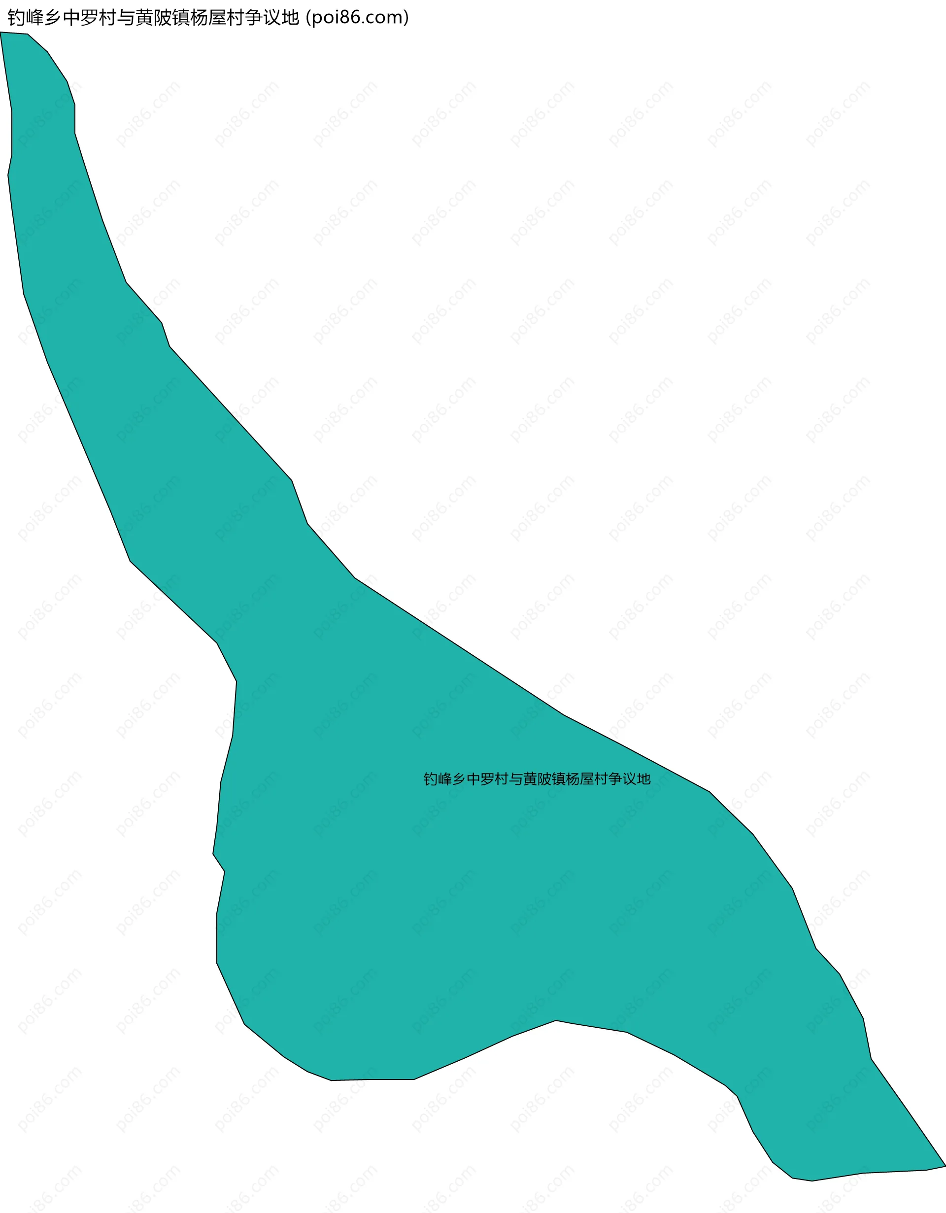 钓峰乡中罗村与黄陂镇杨屋村争议地边界地图