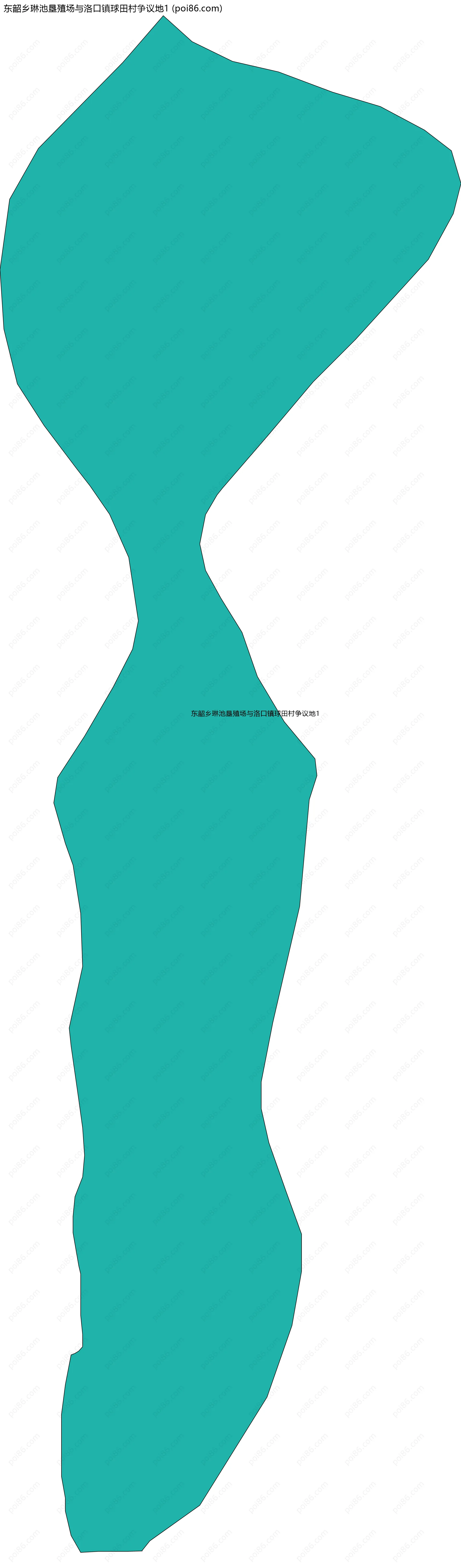 东韶乡琳池垦殖场与洛口镇球田村争议地1边界地图