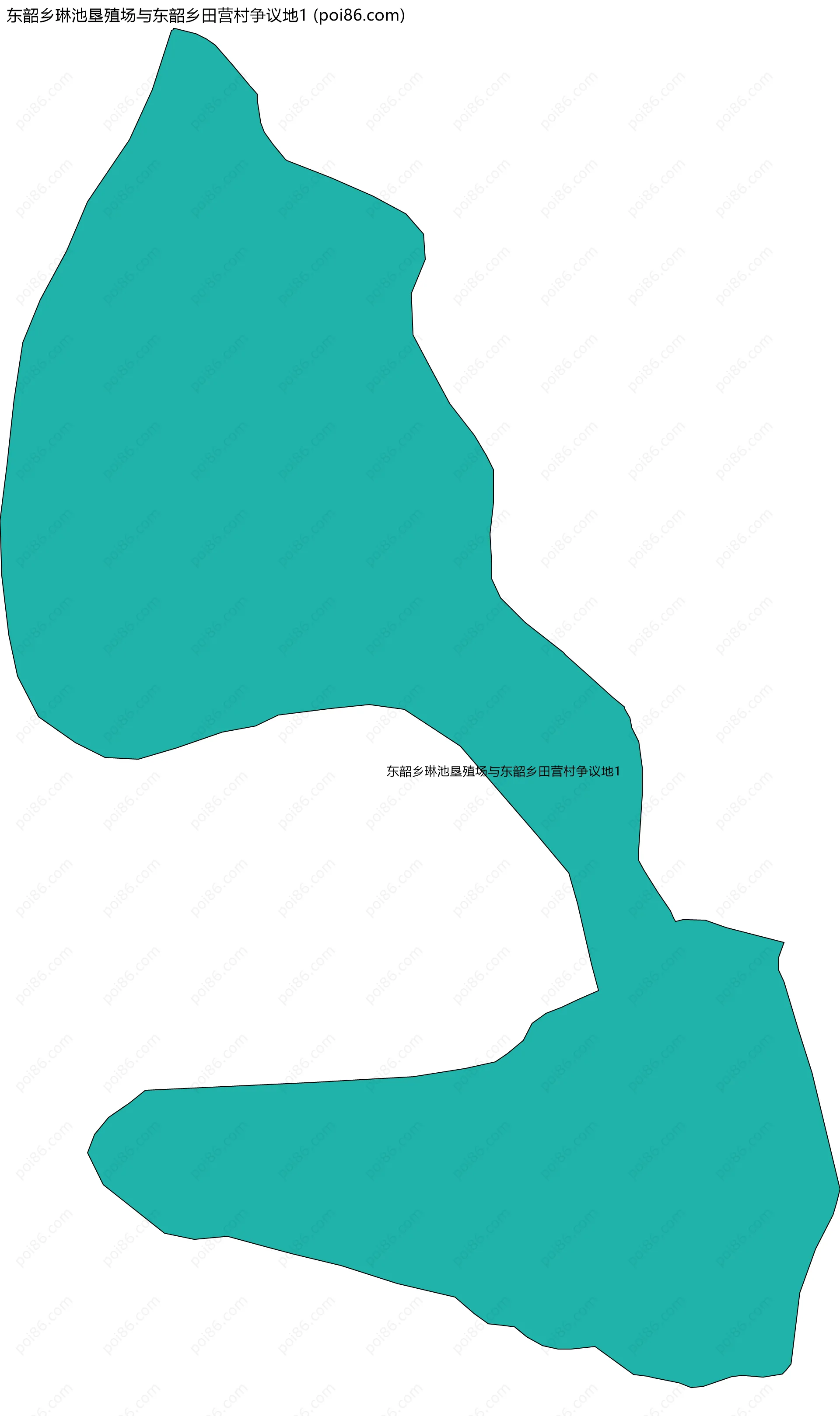 东韶乡琳池垦殖场与东韶乡田营村争议地1边界地图