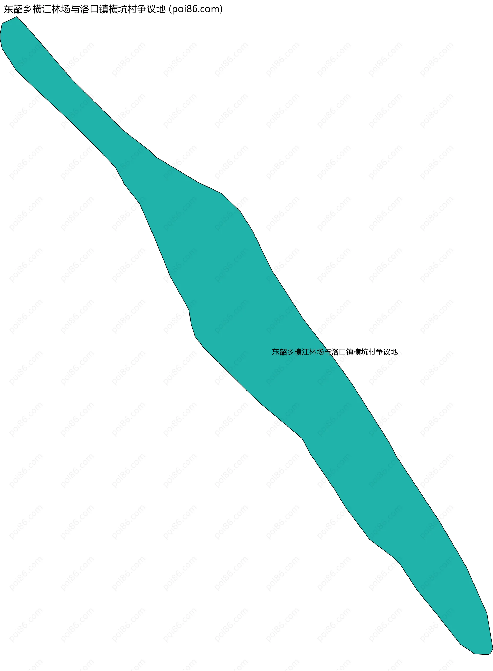 东韶乡横江林场与洛口镇横坑村争议地边界地图