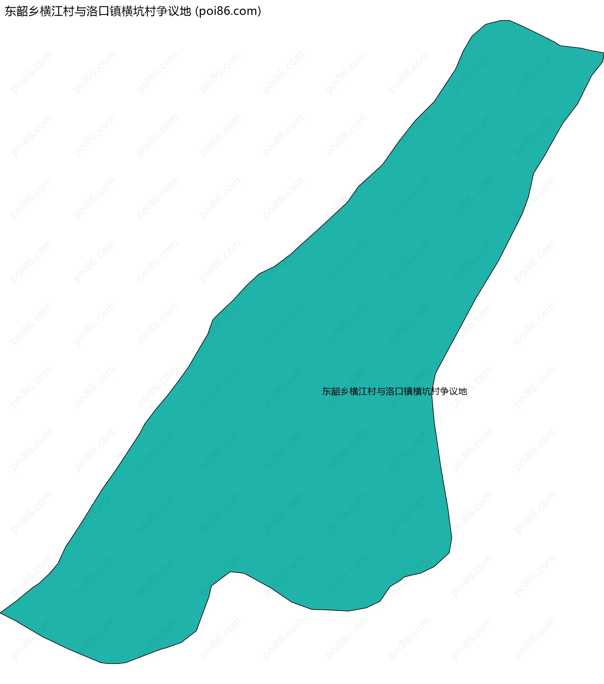 东韶乡横江村与洛口镇横坑村争议地边界地图