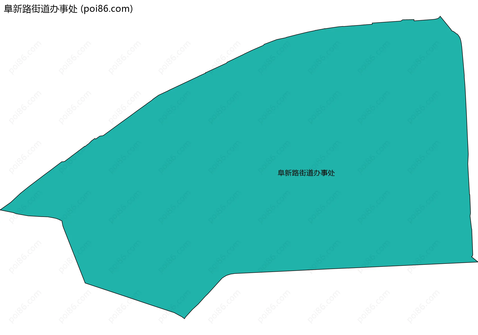 阜新路街道办事处边界地图(五级行政区划)