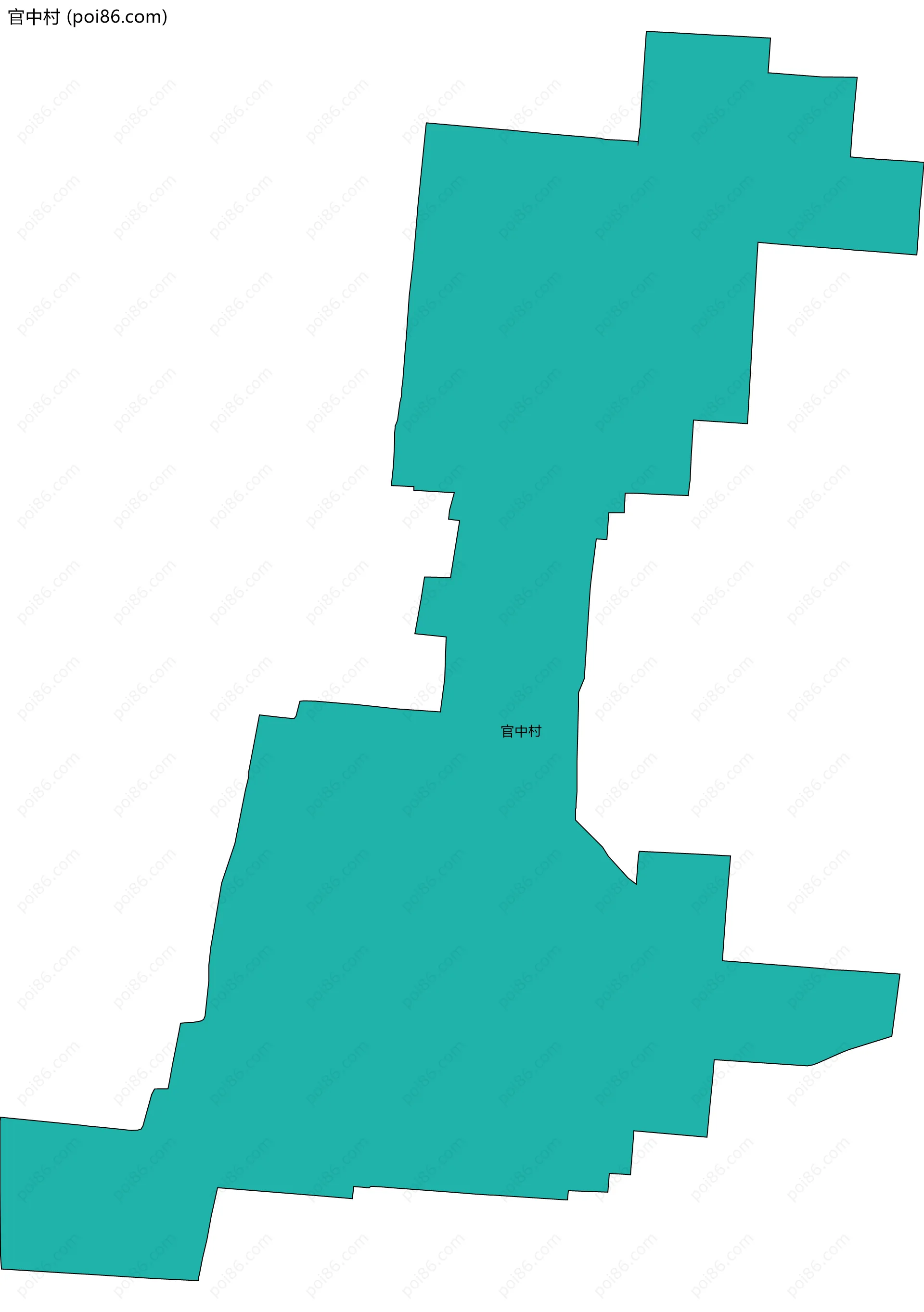 官中村边界地图