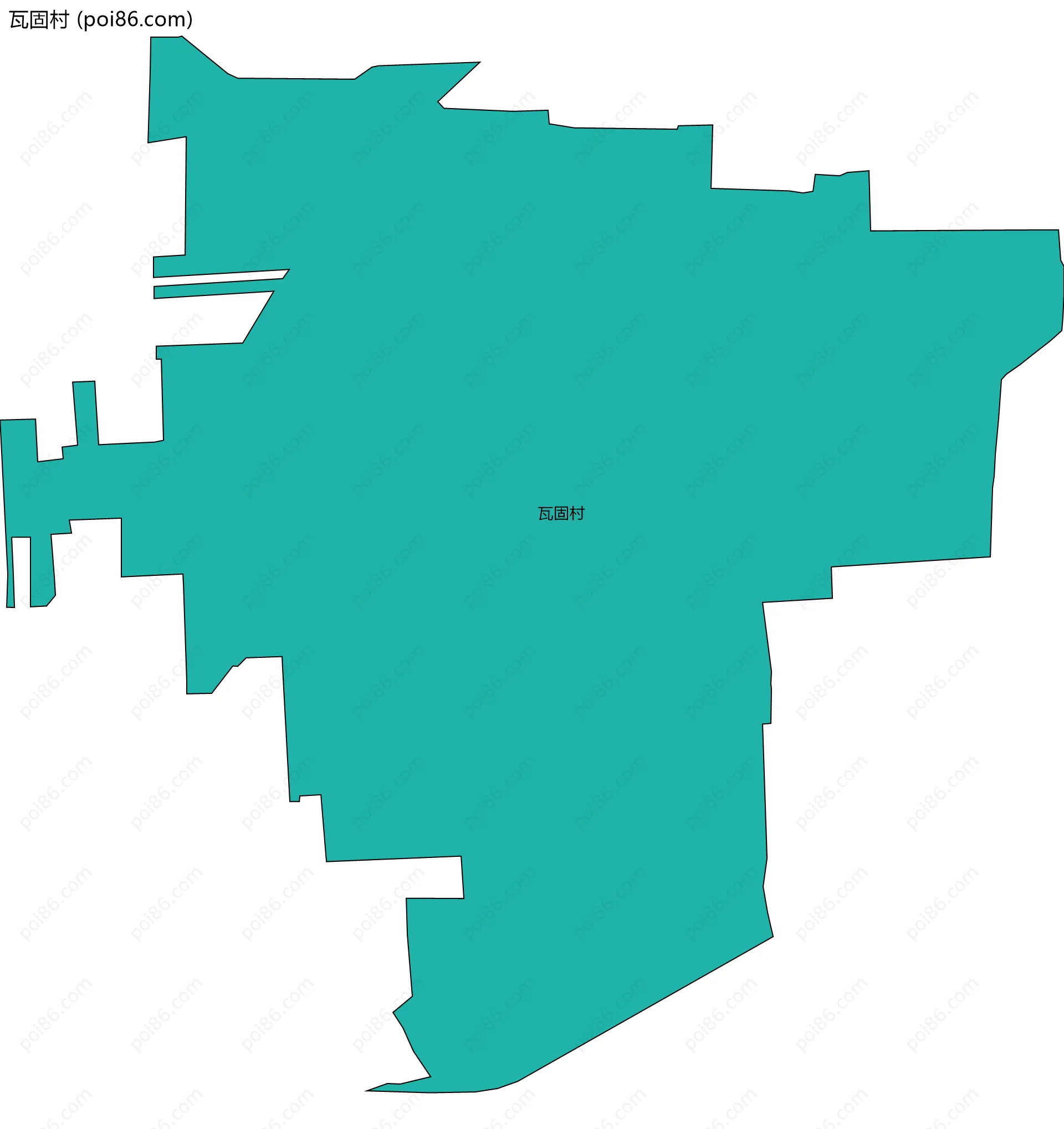 瓦固村边界地图