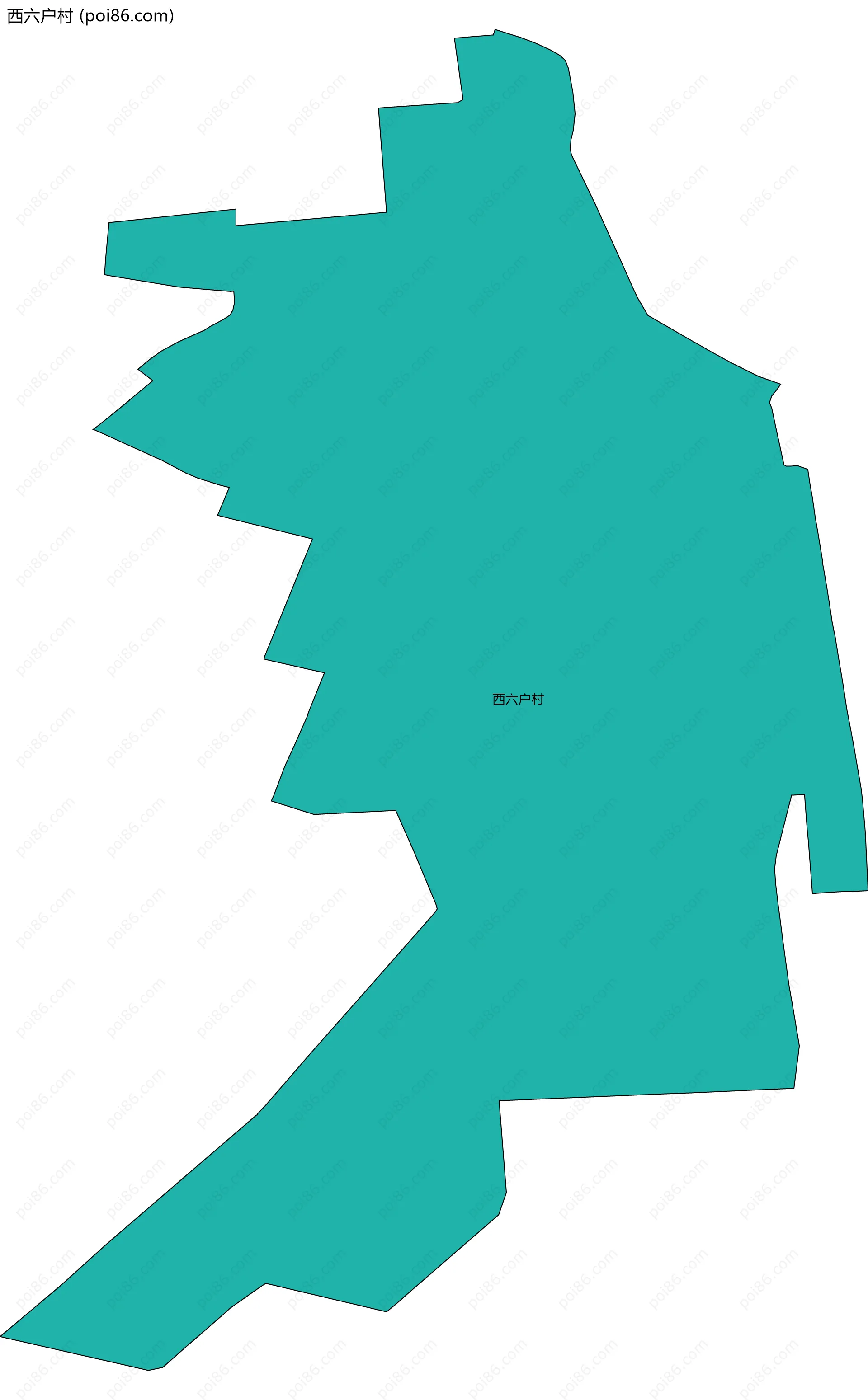 西六户村边界地图