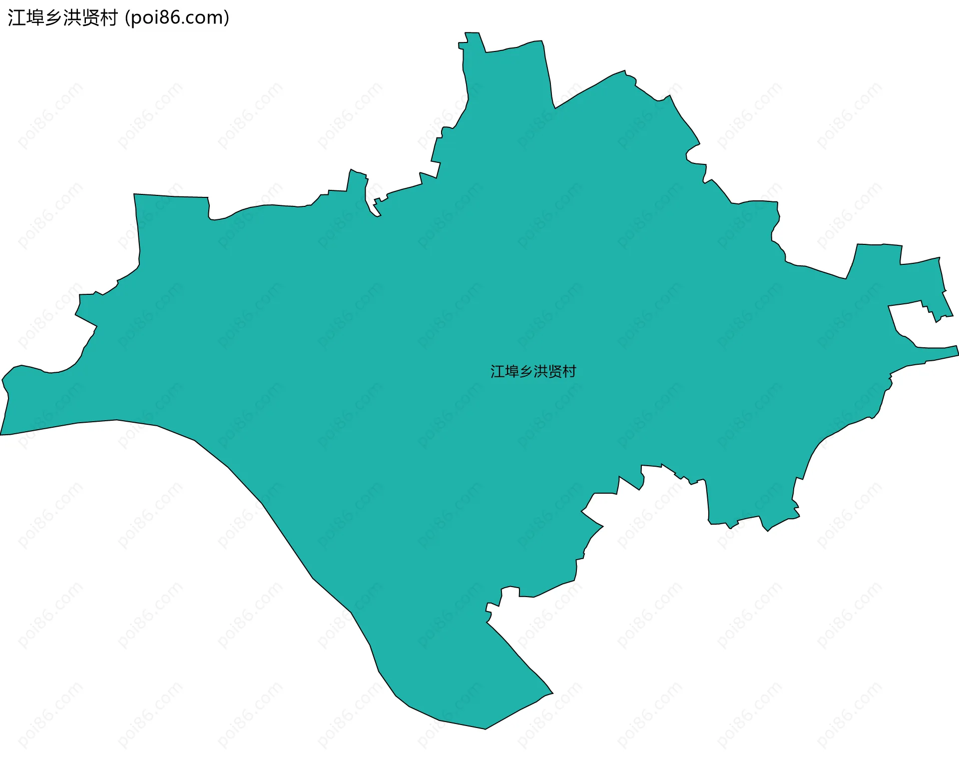 江埠乡洪贤村边界地图