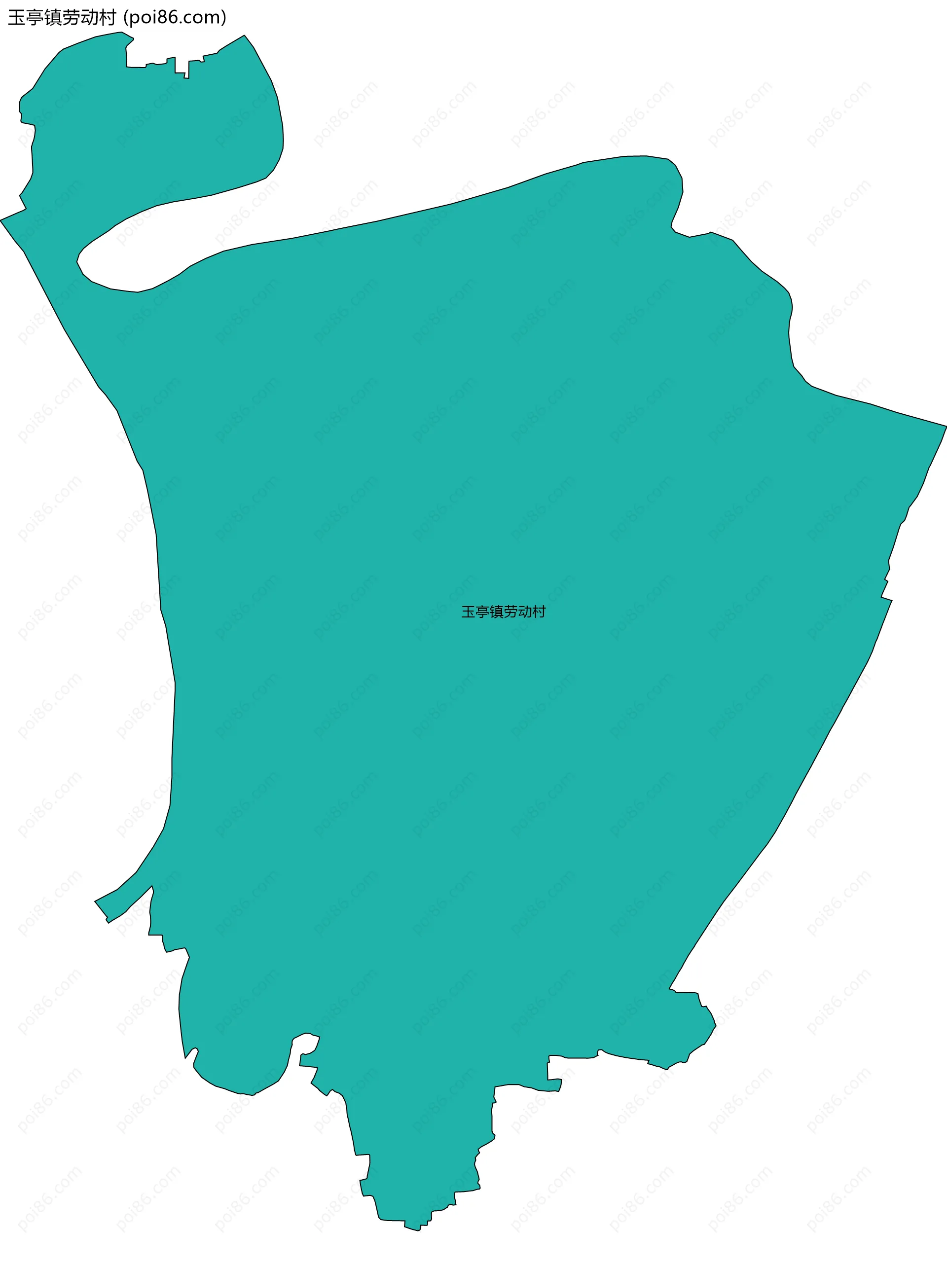 玉亭镇劳动村边界地图