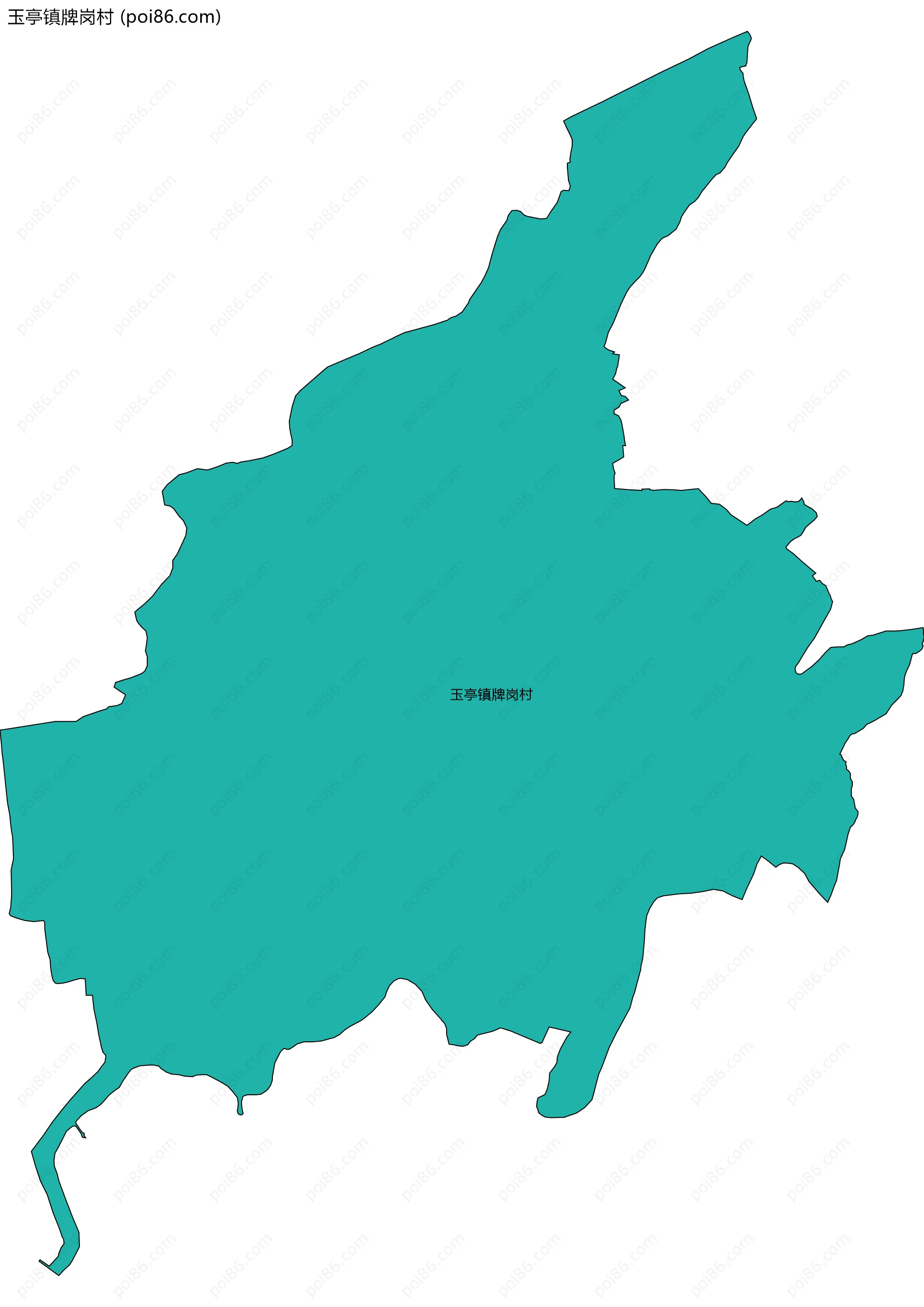 玉亭镇牌岗村边界地图