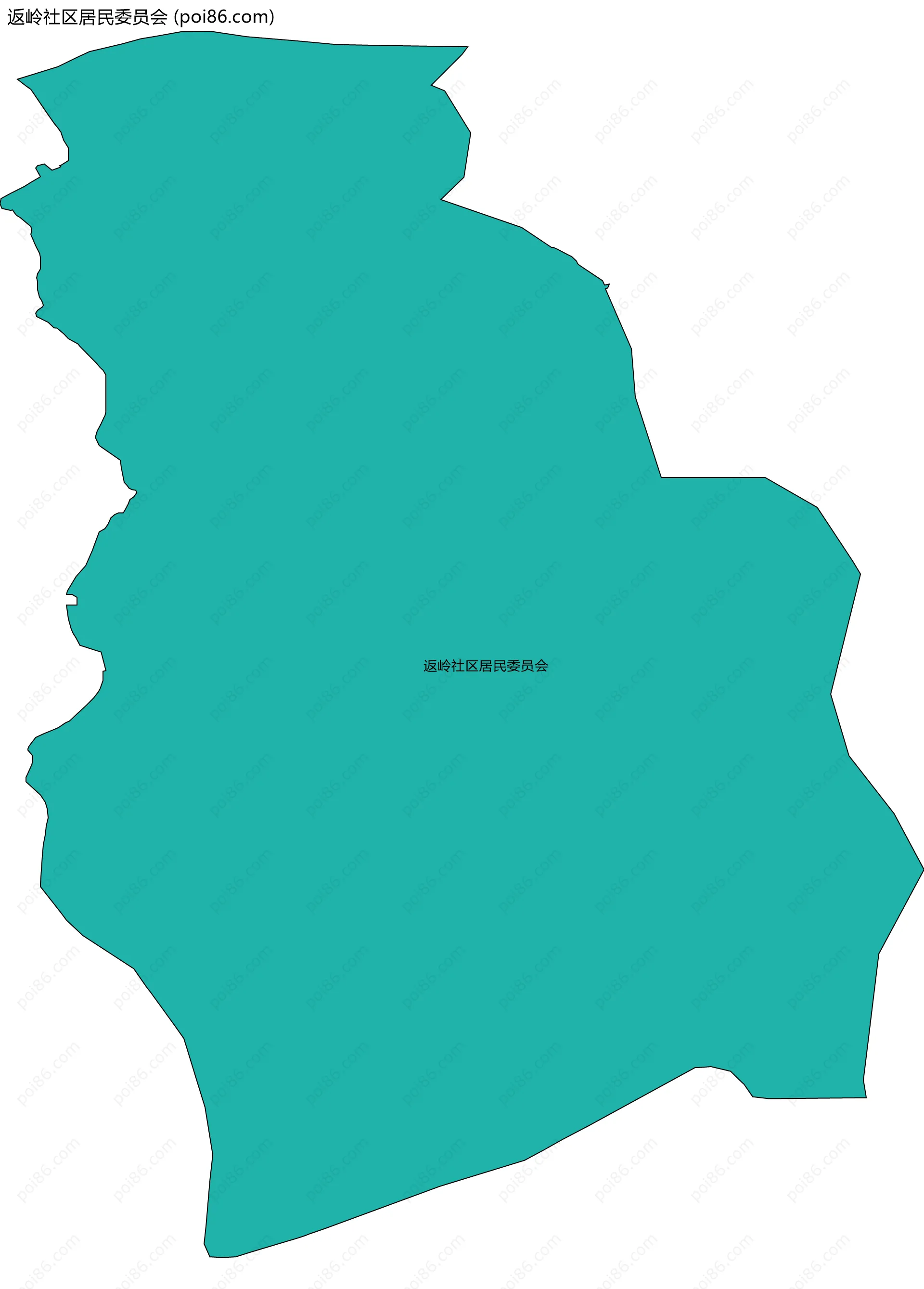 返岭社区居民委员会边界地图