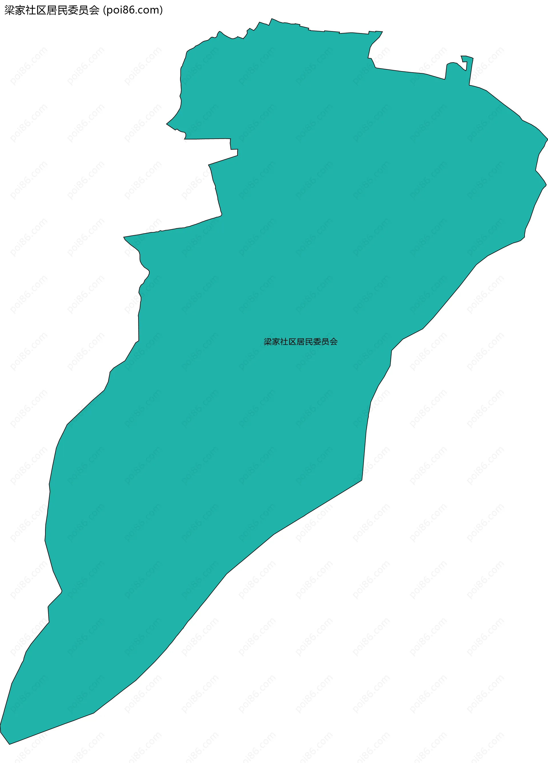 梁家社区居民委员会边界地图