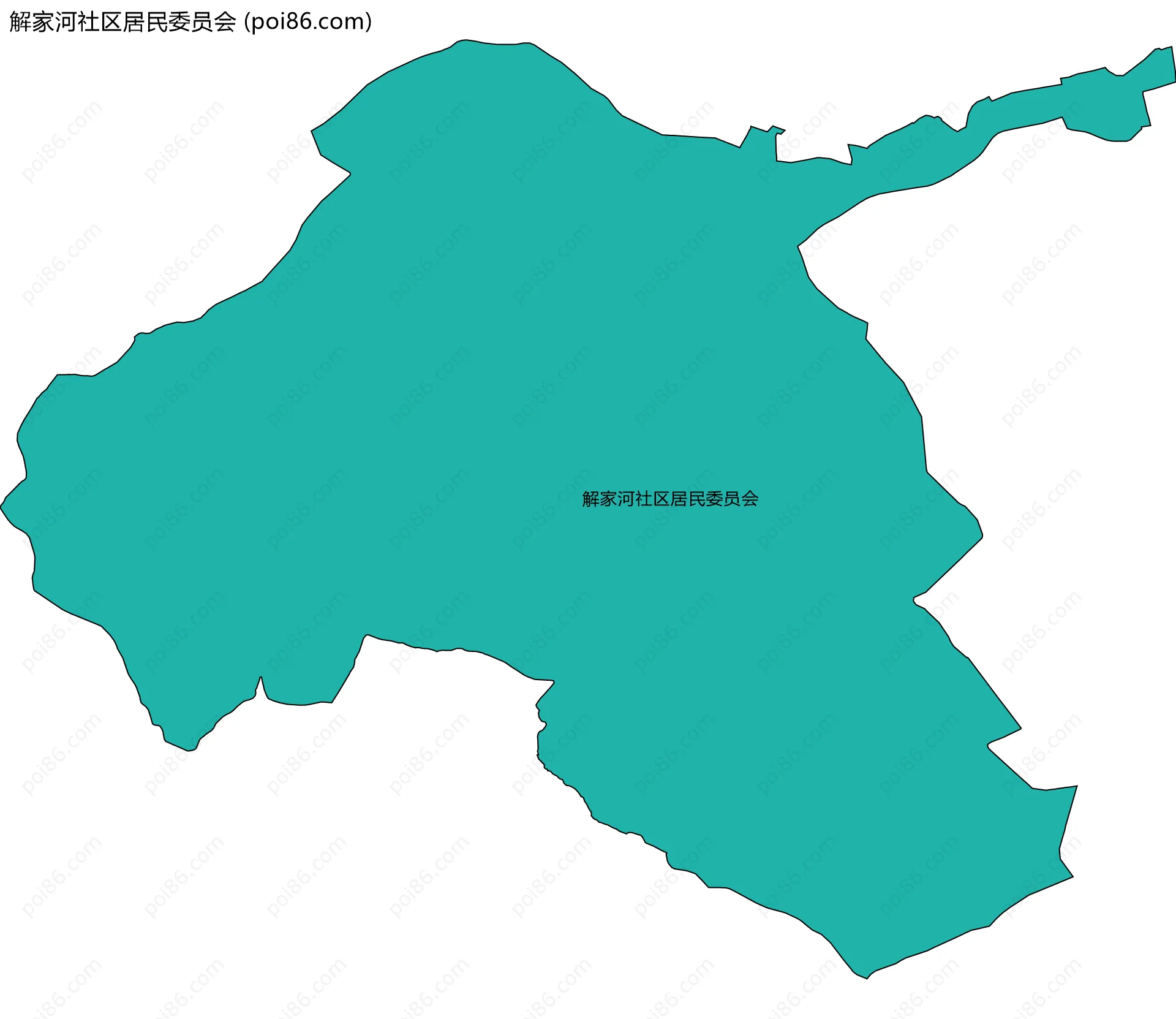 解家河社区居民委员会边界地图