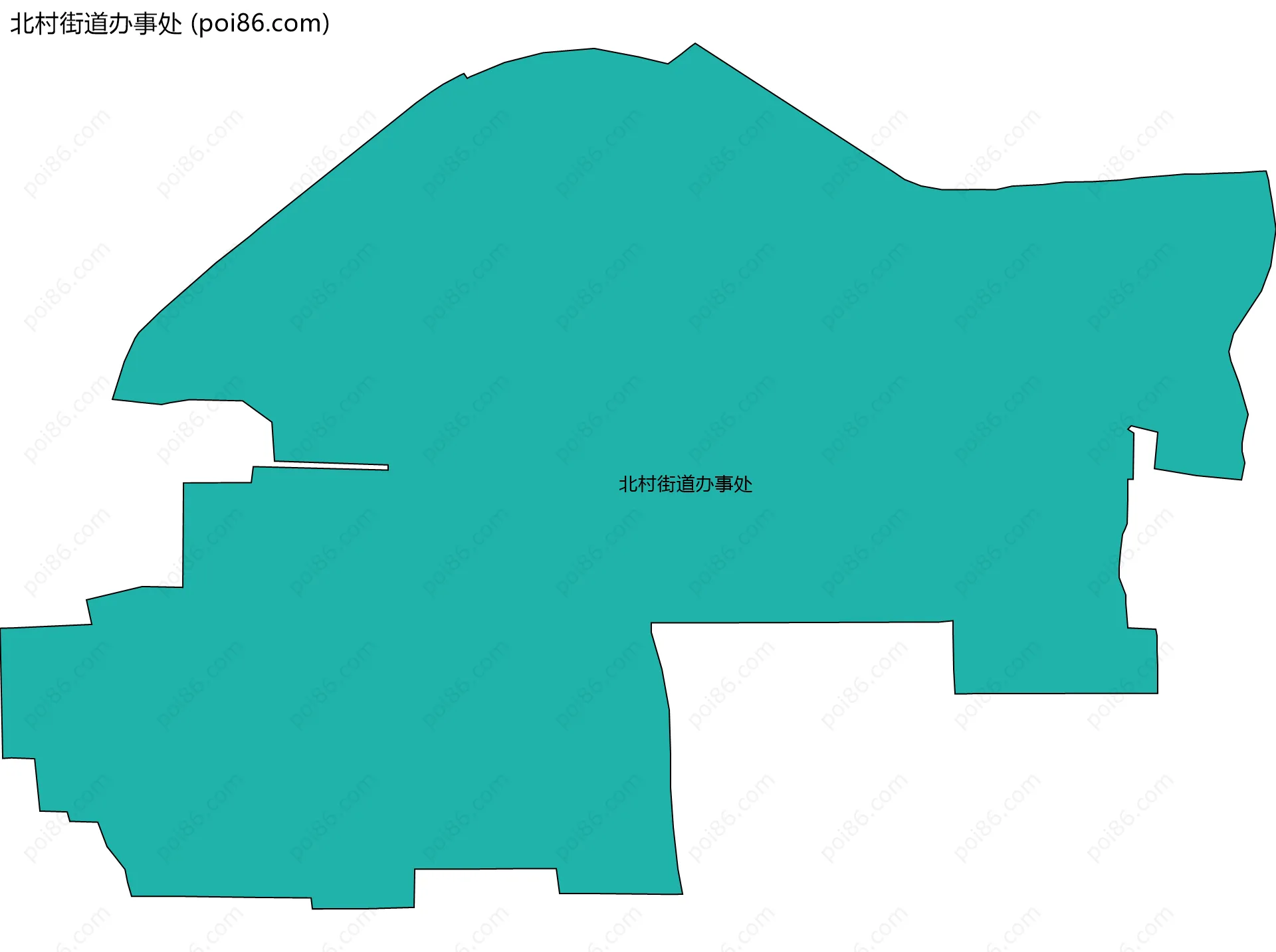北村街道办事处边界地图