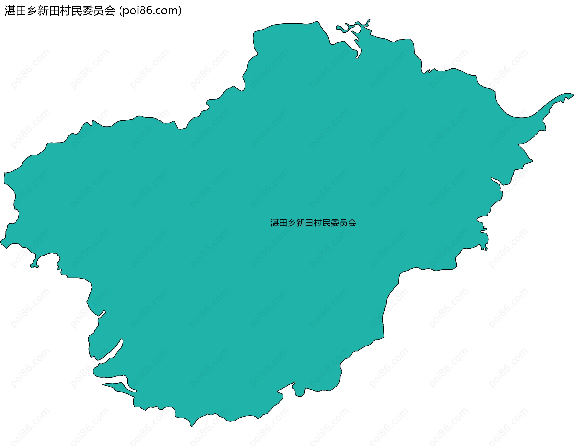 湛田乡新田村民委员会边界地图