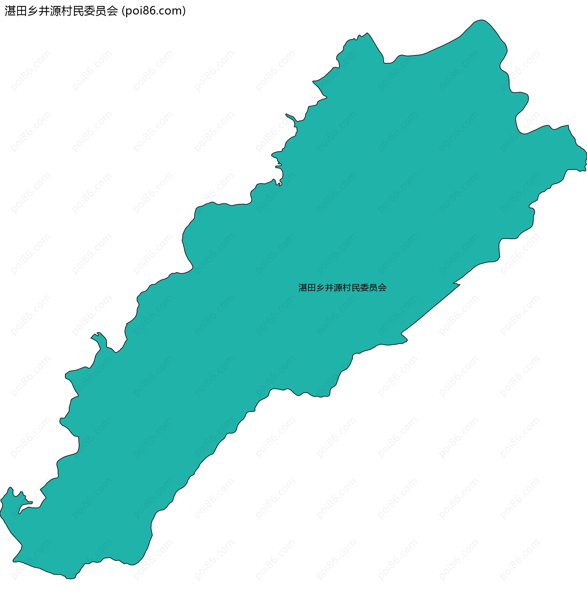 湛田乡井源村民委员会边界地图