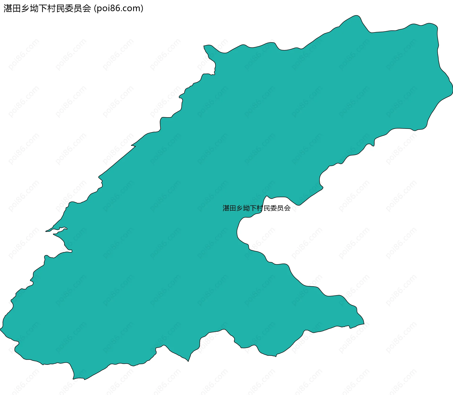 湛田乡坳下村民委员会边界地图