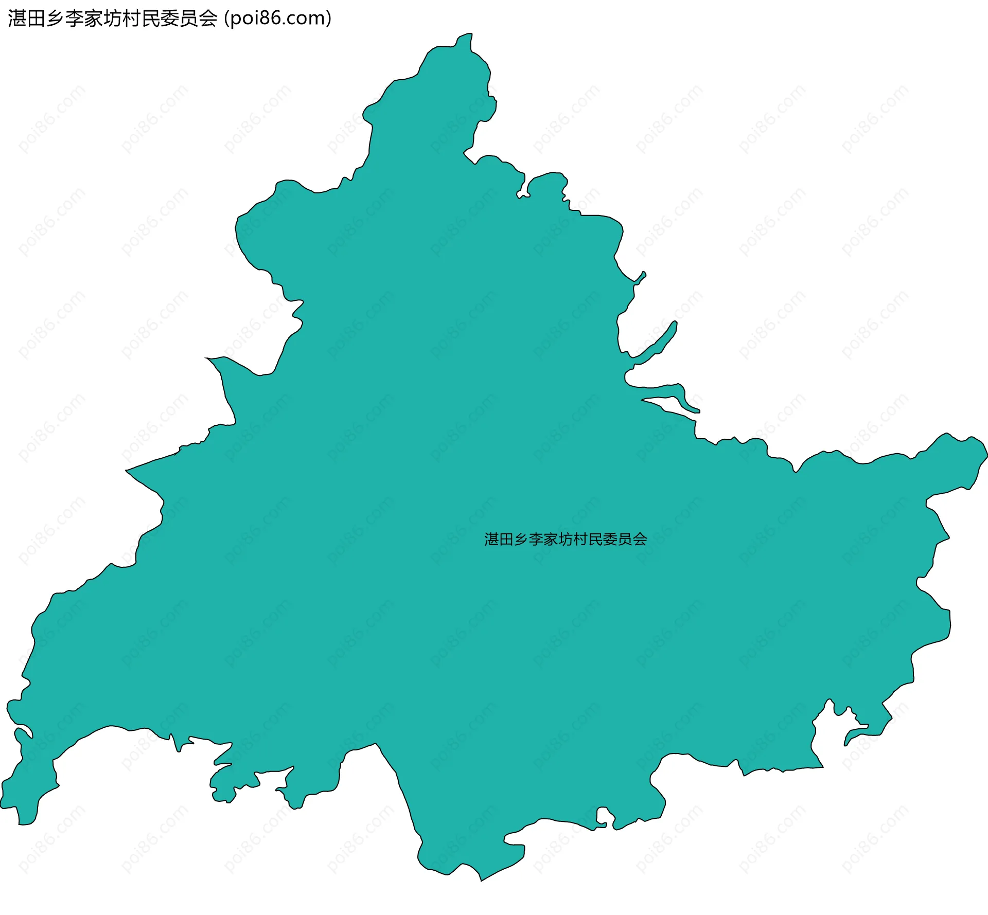 湛田乡李家坊村民委员会边界地图