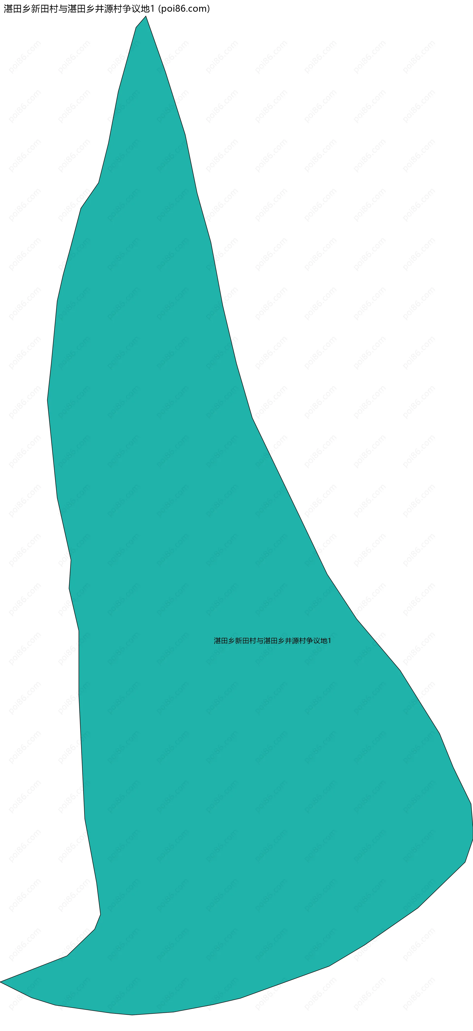 湛田乡新田村与湛田乡井源村争议地1边界地图