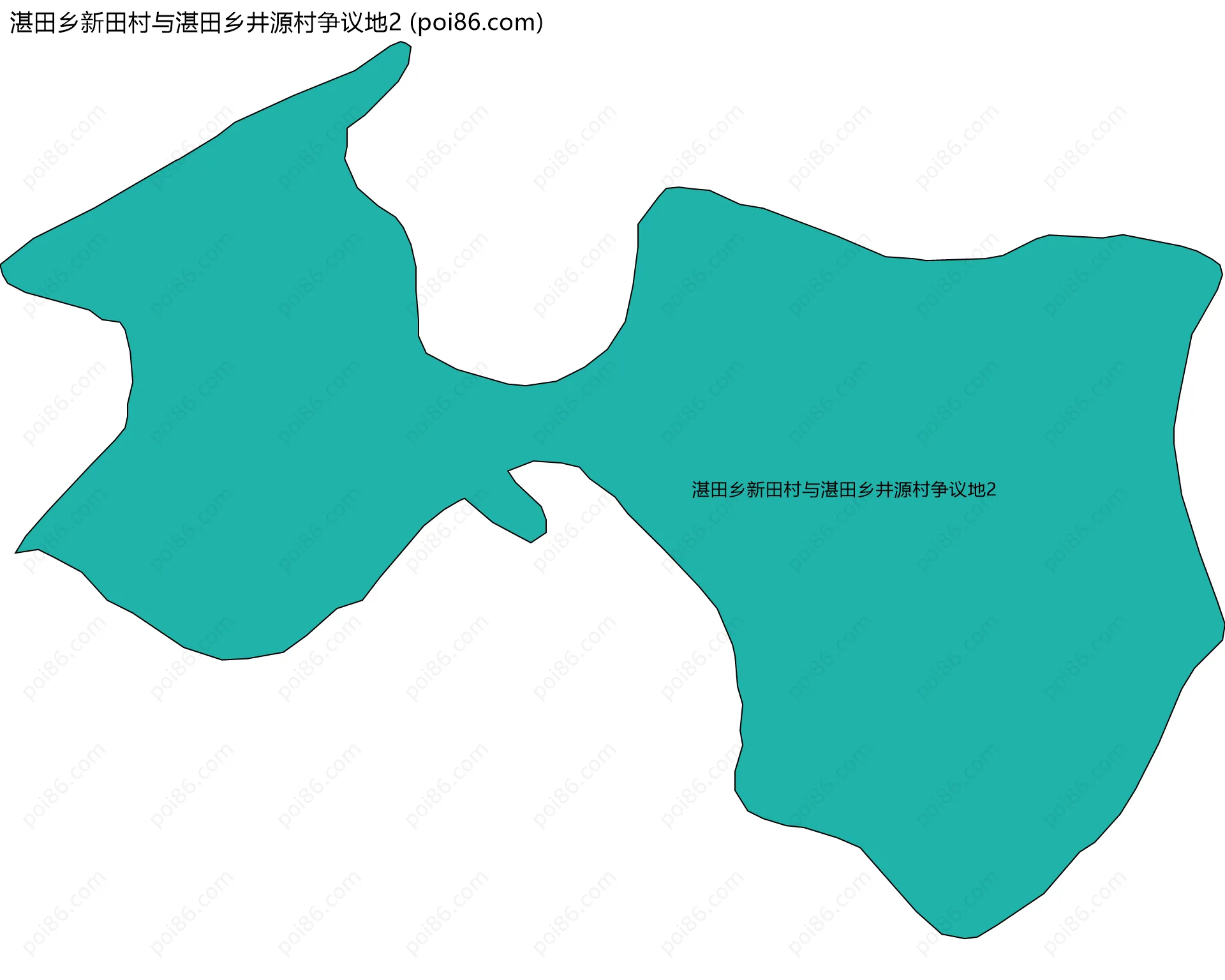 湛田乡新田村与湛田乡井源村争议地2边界地图