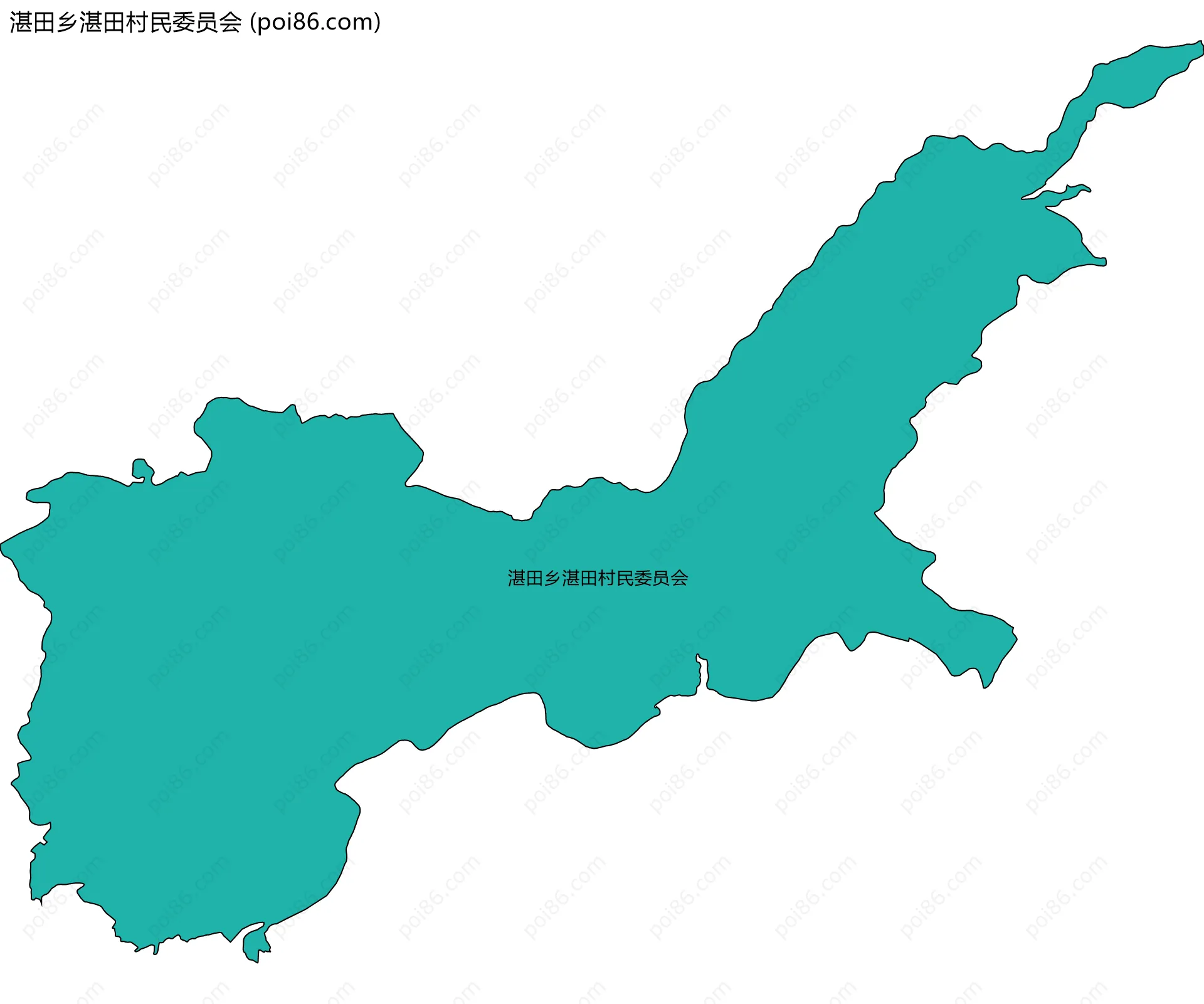 湛田乡湛田村民委员会边界地图