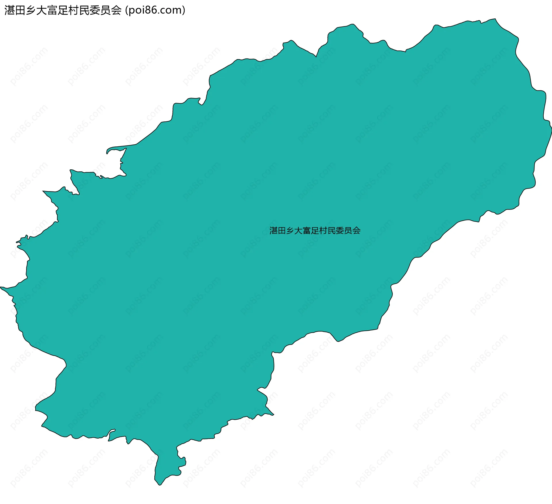 湛田乡大富足村民委员会边界地图