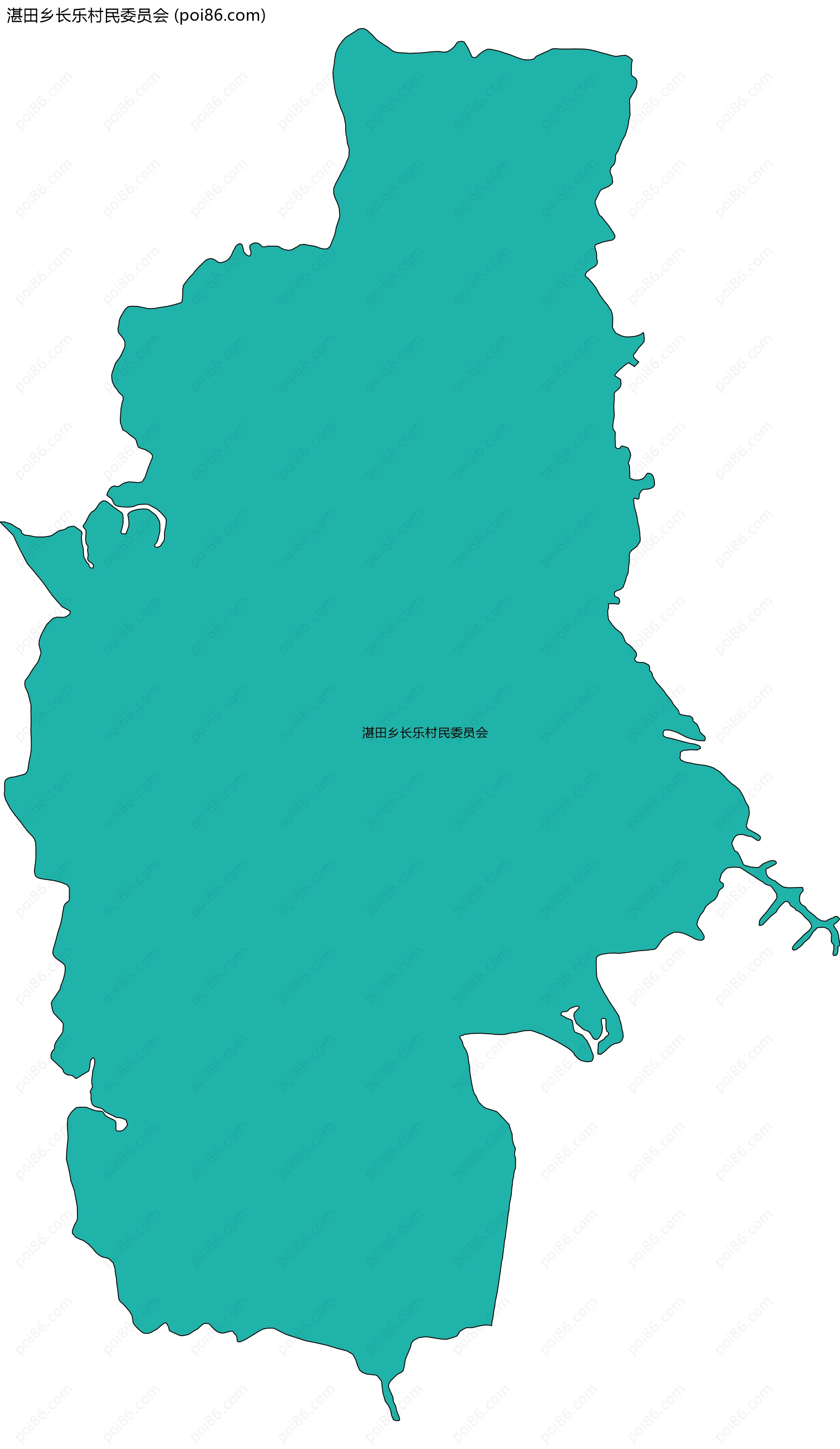 湛田乡长乐村民委员会边界地图