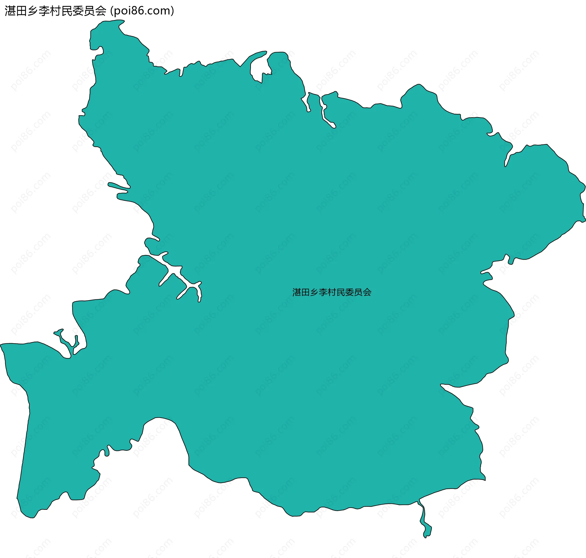 湛田乡李村民委员会边界地图