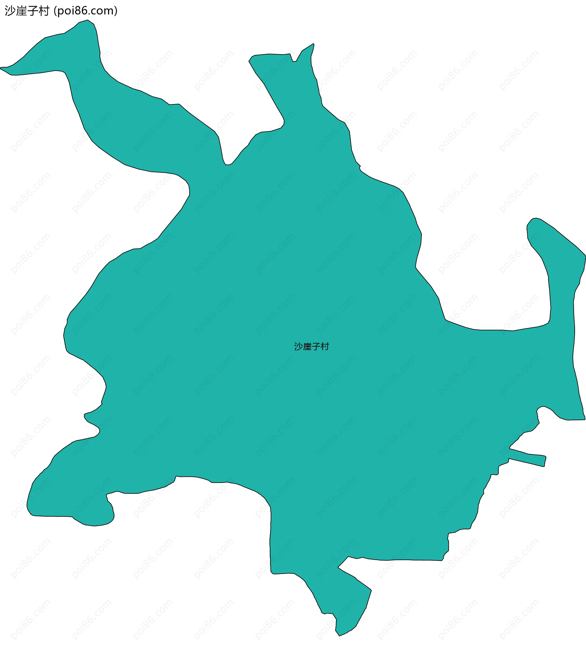 沙崖子村边界地图