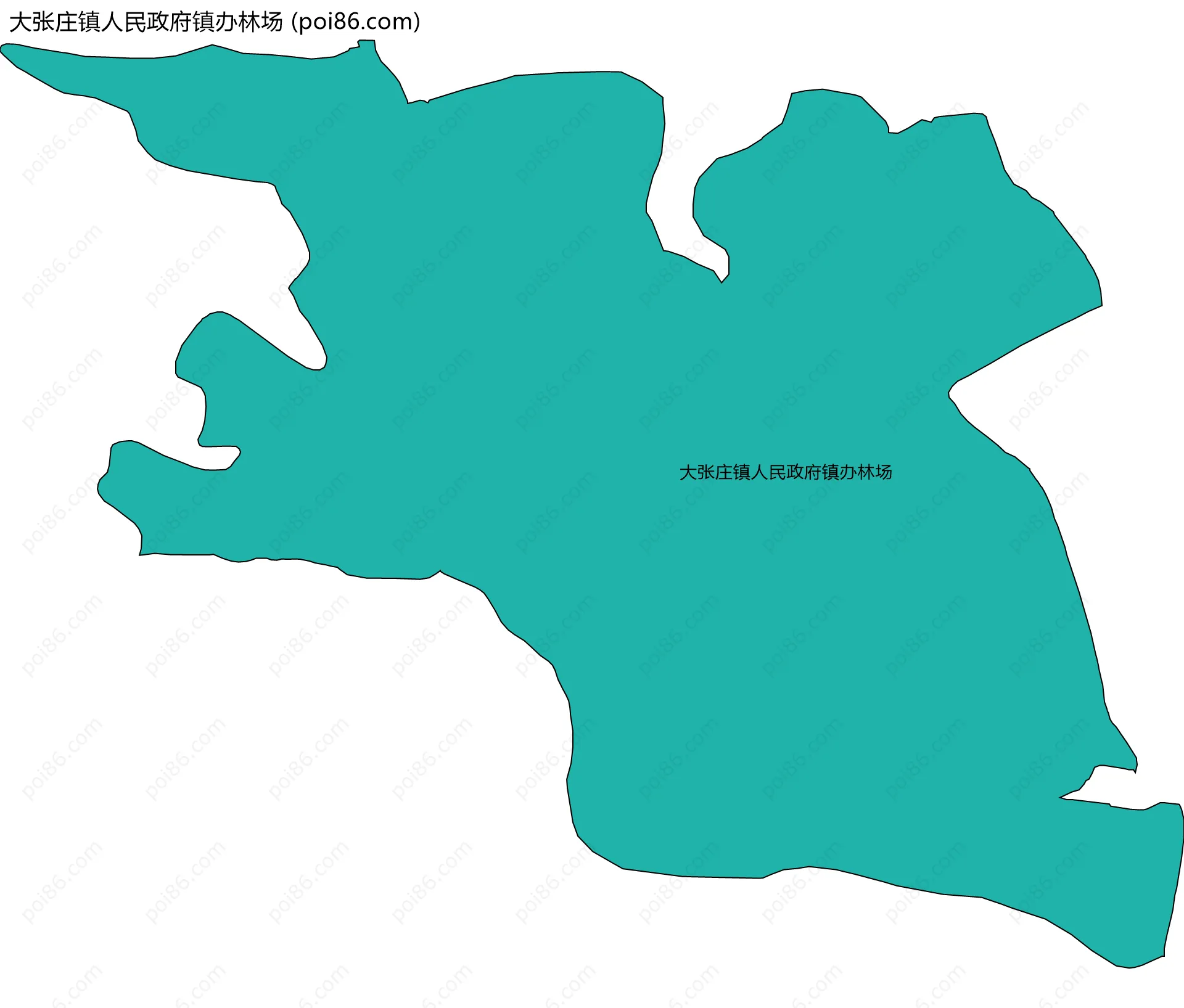 大张庄镇人民政府镇办林场边界地图